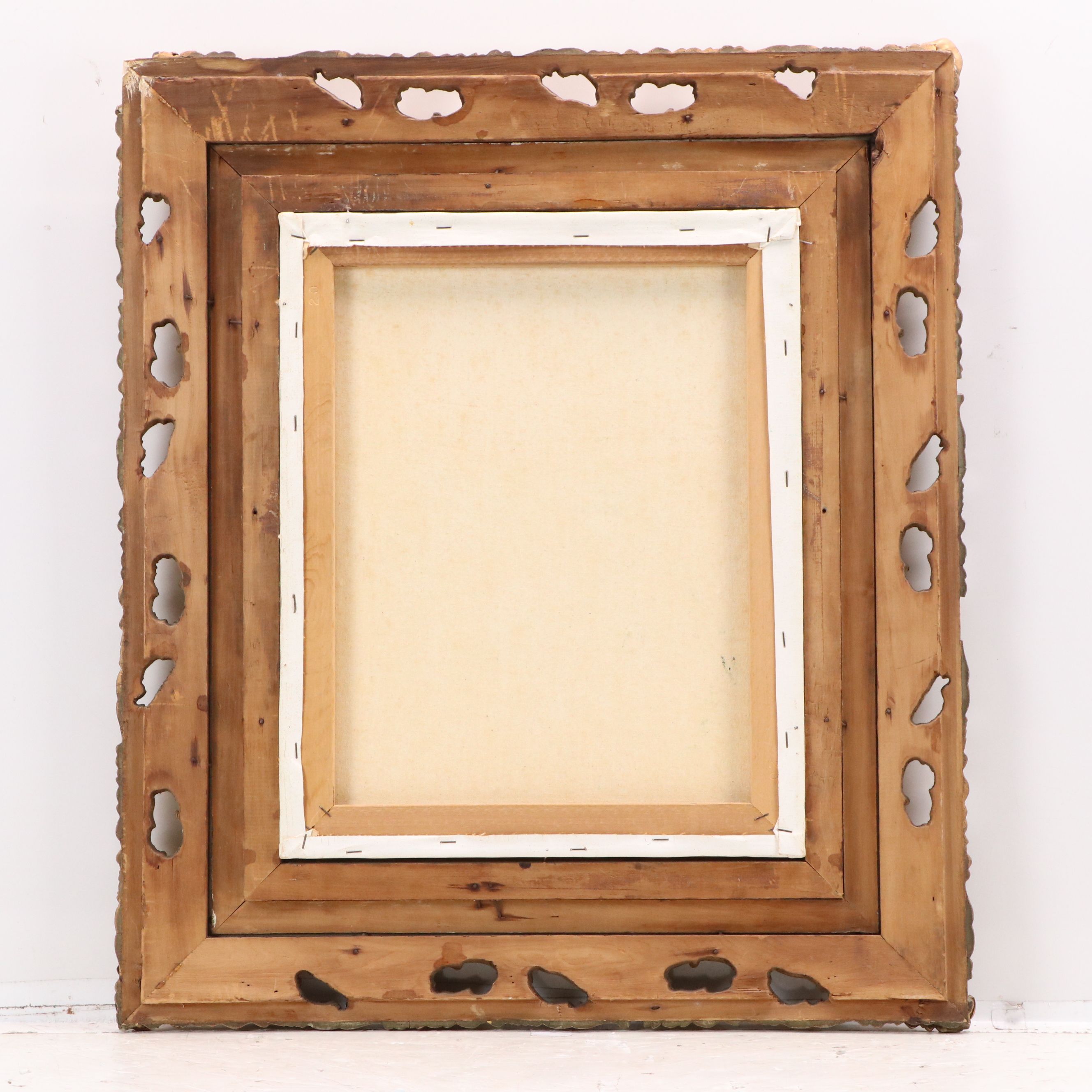 East Asian Acrylic Painting of Green Bird