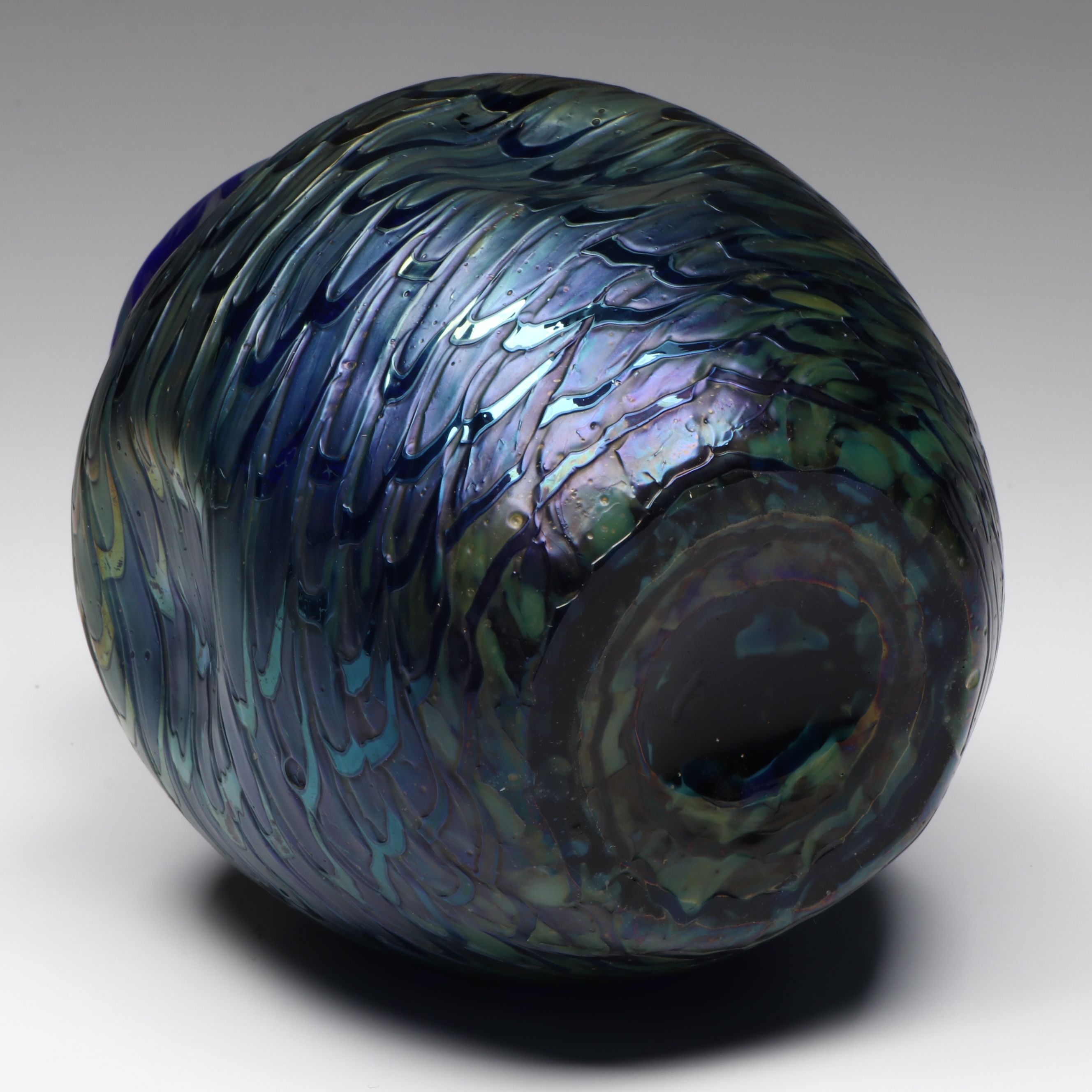 Kralik Austrian Art Glass Fish Scale Vase, Early 20th Century