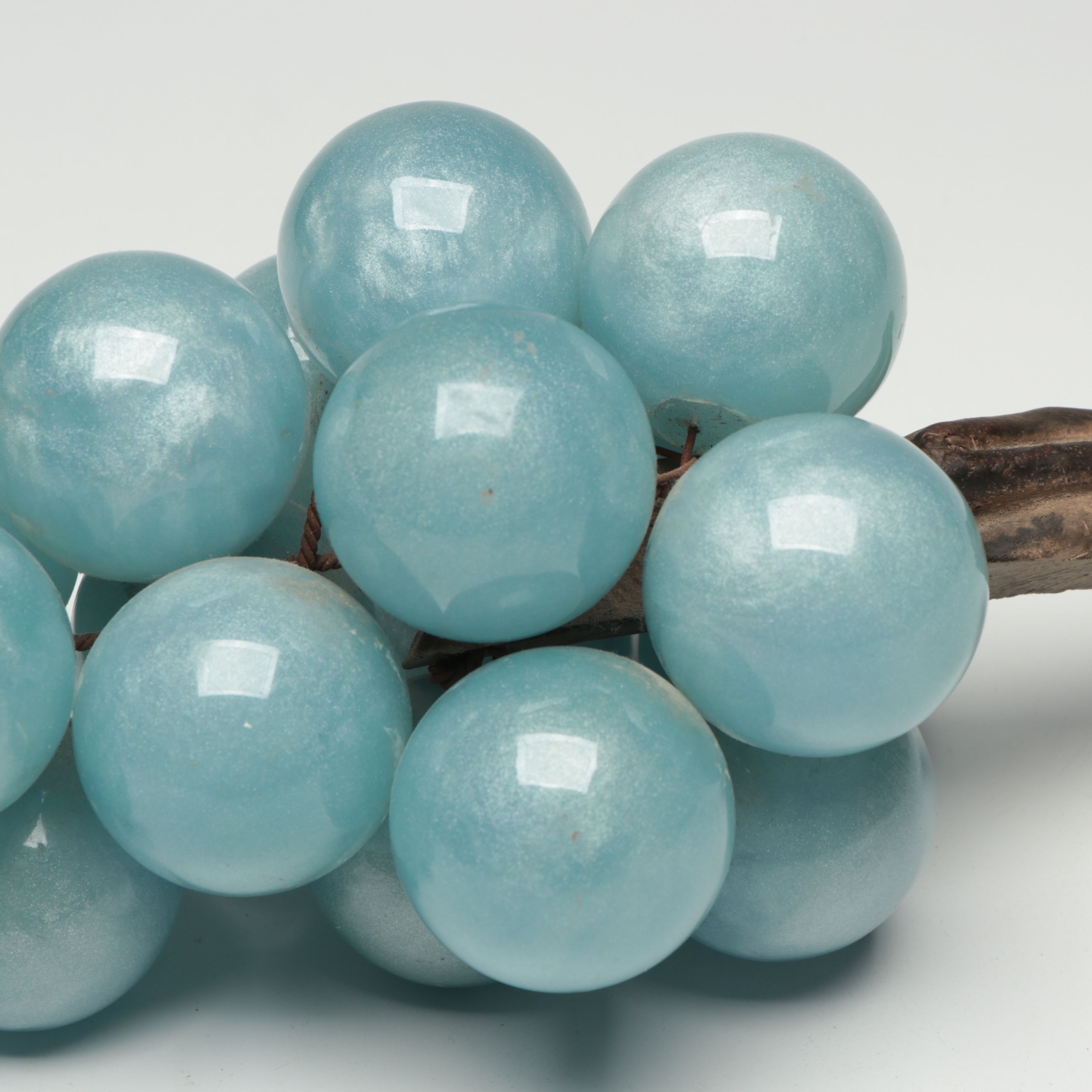 Blue Pearlescent Acrylic Grape Cluster Sculpture