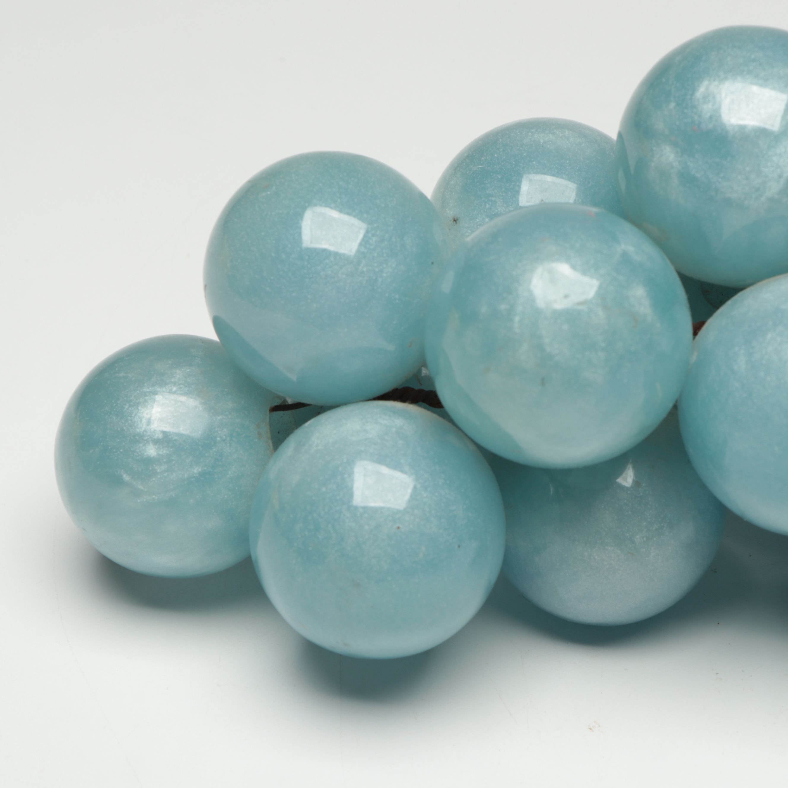 Blue Pearlescent Acrylic Grape Cluster Sculpture