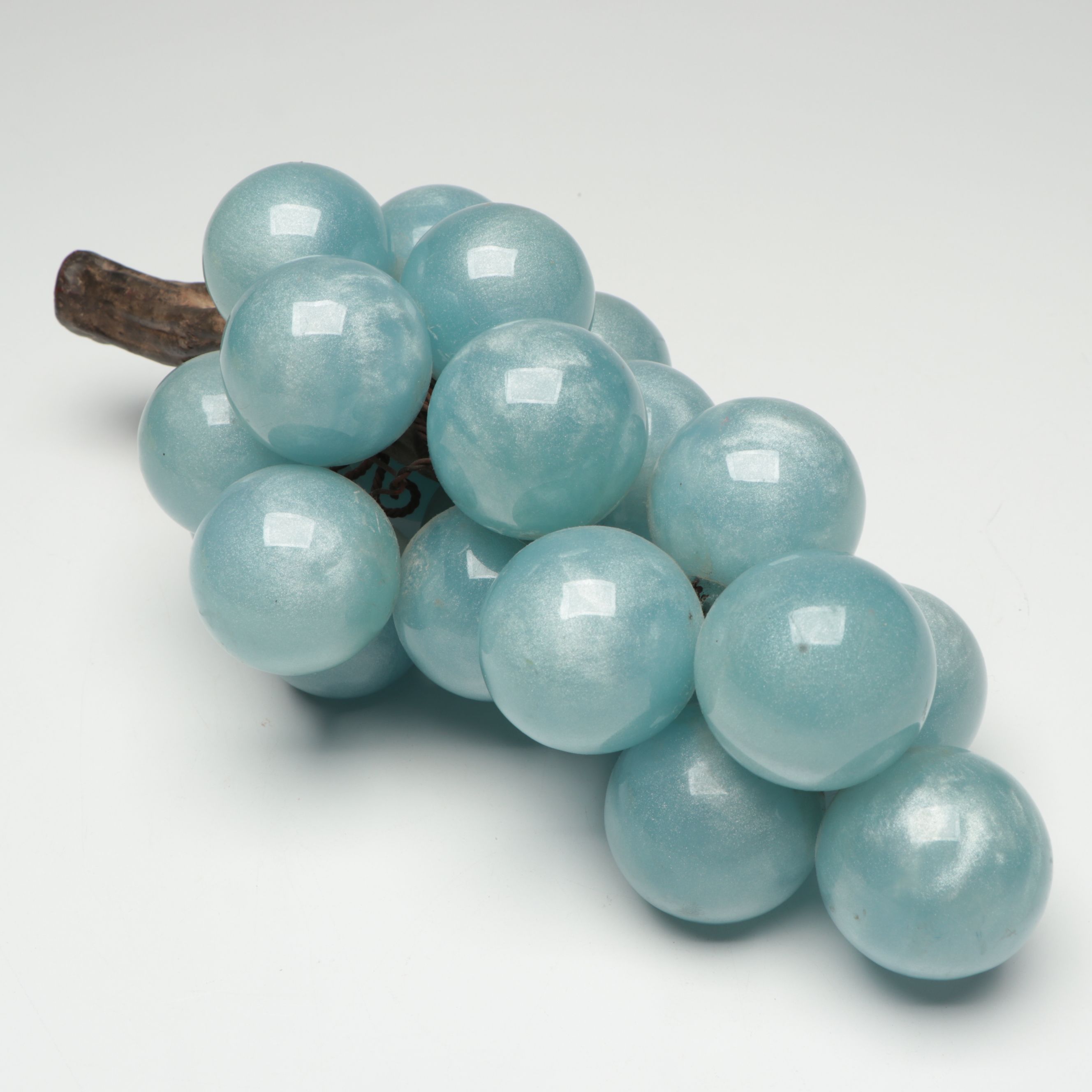 Blue Pearlescent Acrylic Grape Cluster Sculpture