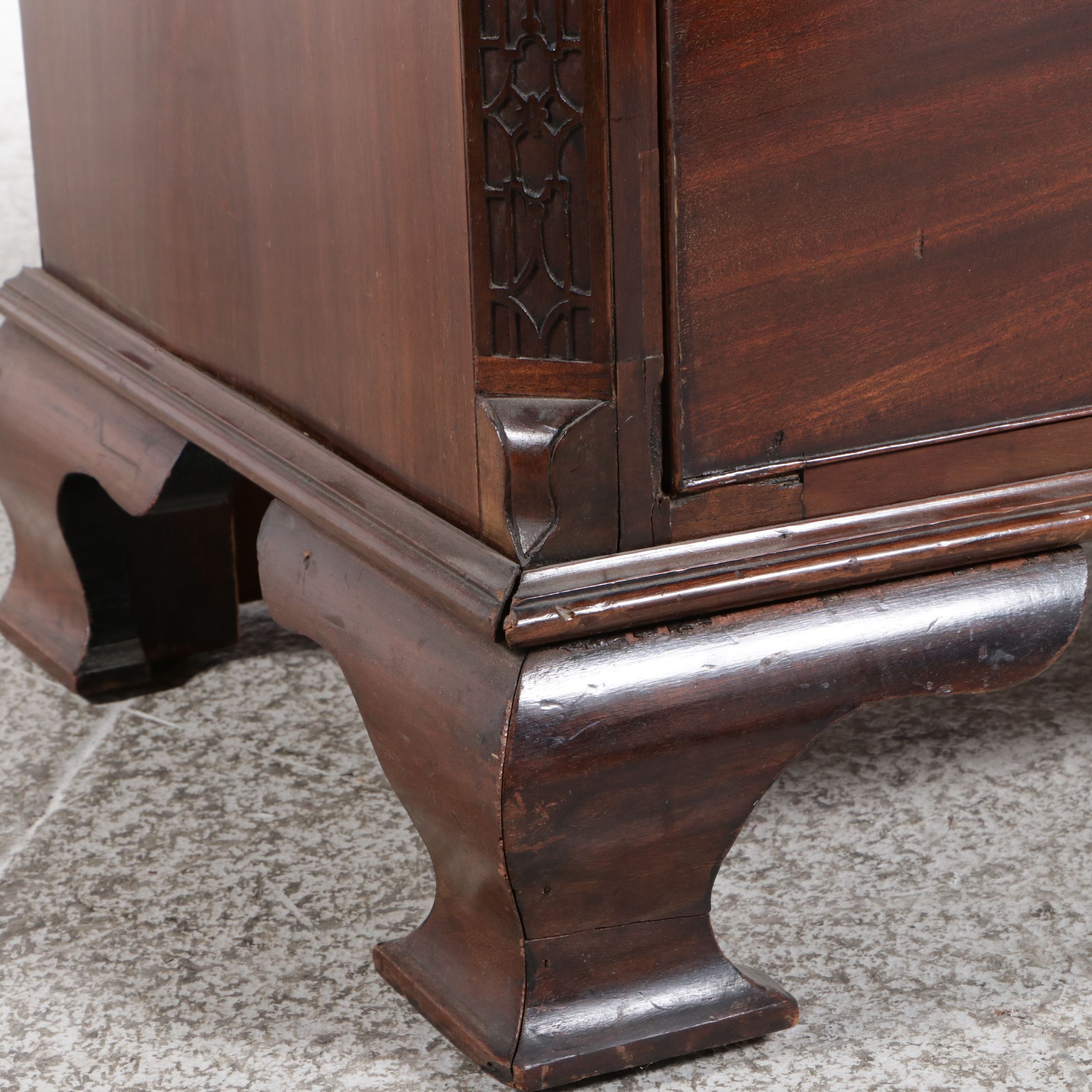 Georgian Style Marble Top Mahogany Commode