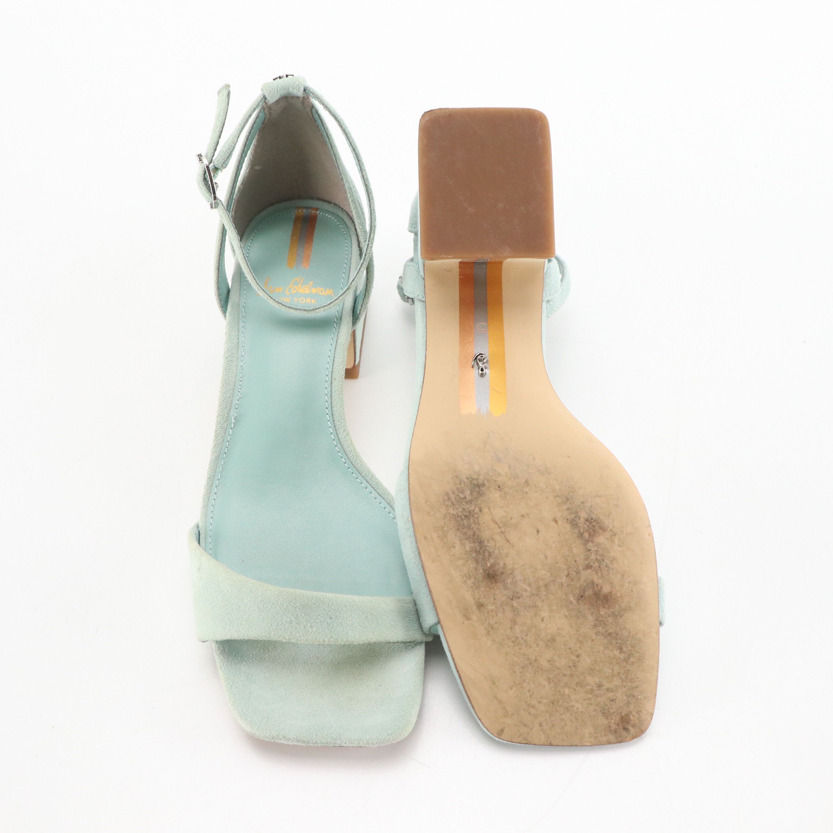 Sam Edelman Blue Suede Ankle Wrap and Donald J. Pliner Cork Pumps W/ More