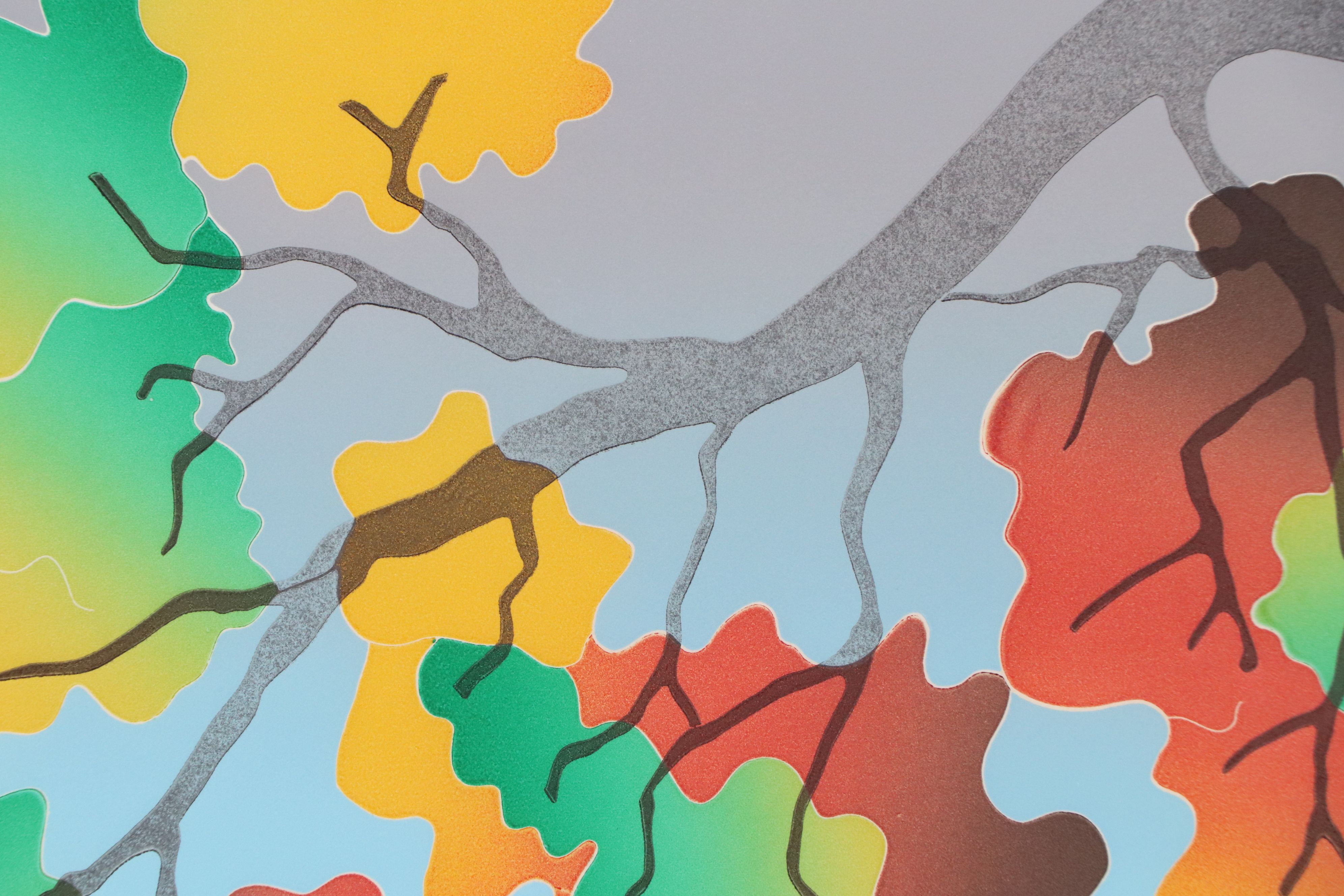 Thom De Jong Color Lithograph "Autumn Branch," Late 20th Century