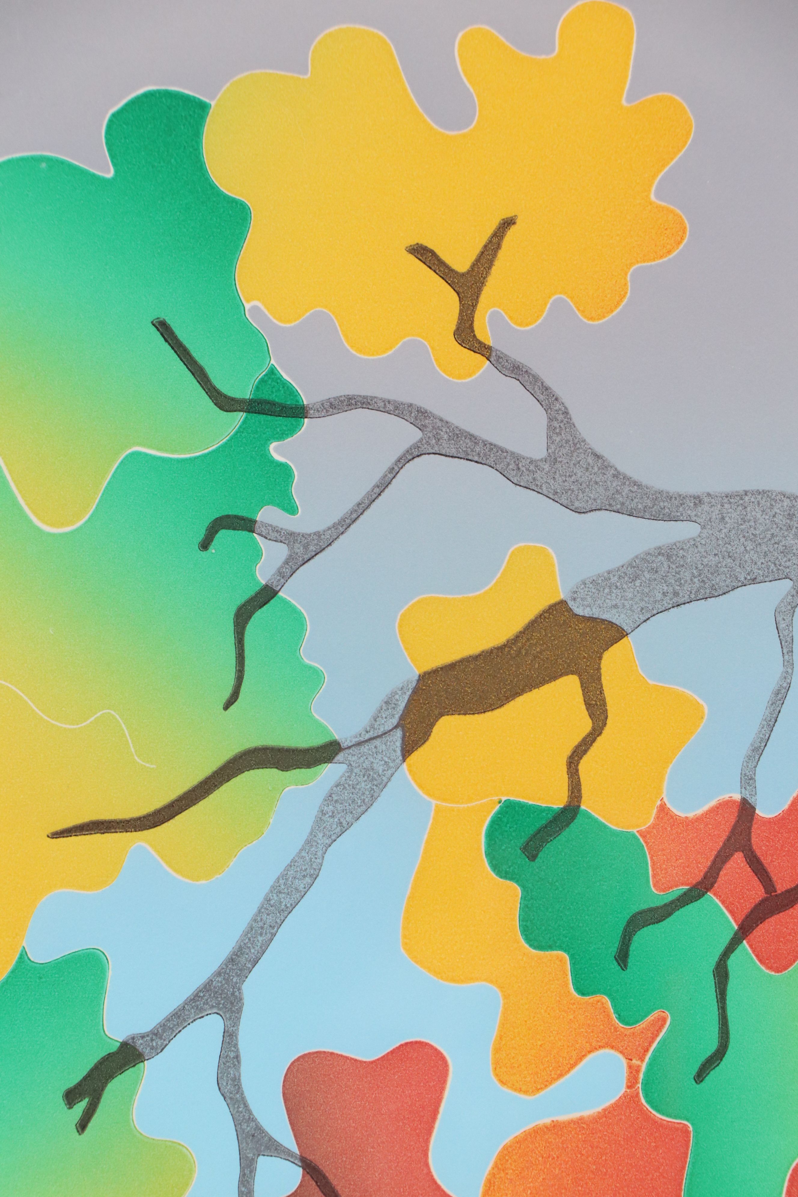 Thom De Jong Color Lithograph "Autumn Branch," Late 20th Century