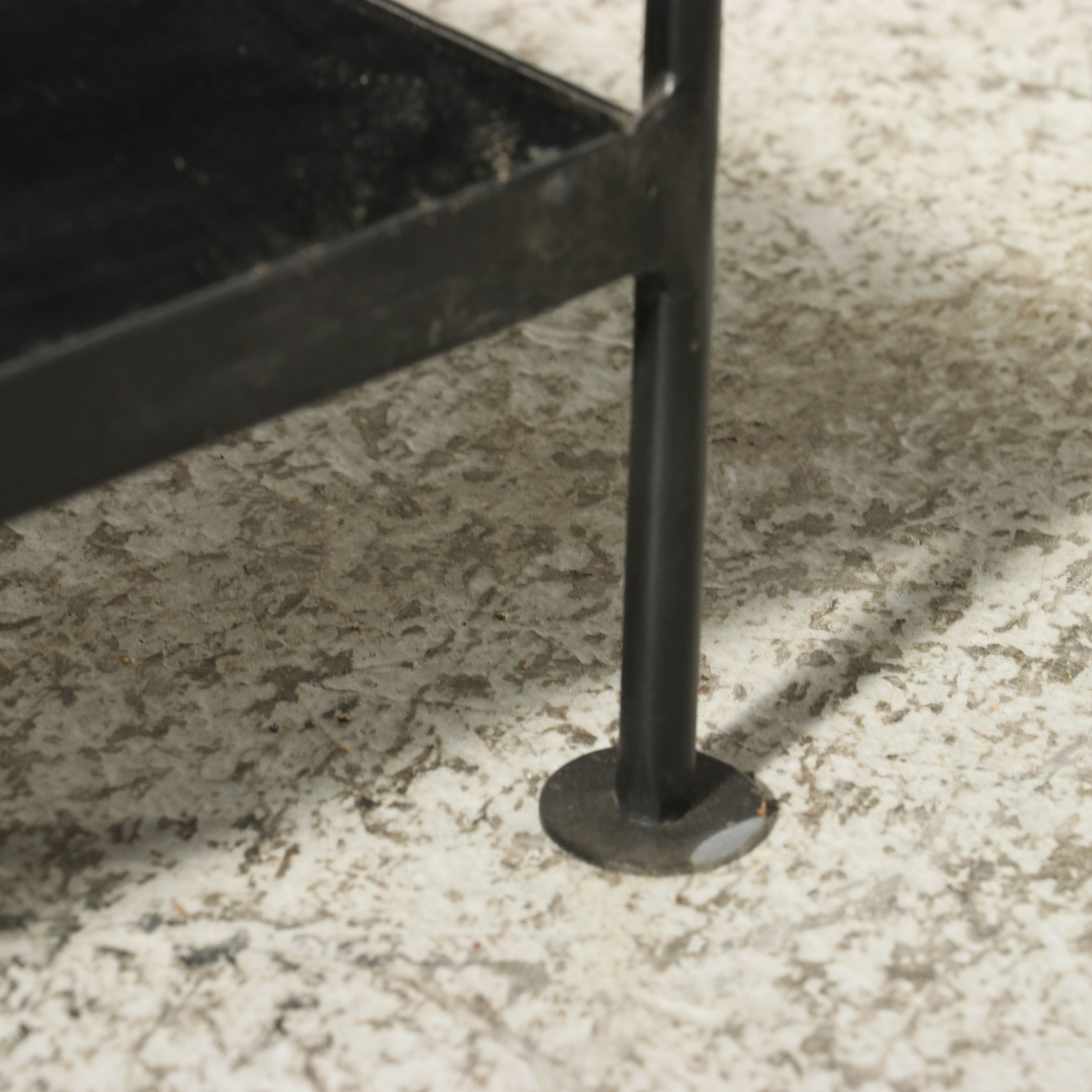 Mid Century Modern Style Black Marble Two-Tiered End Table