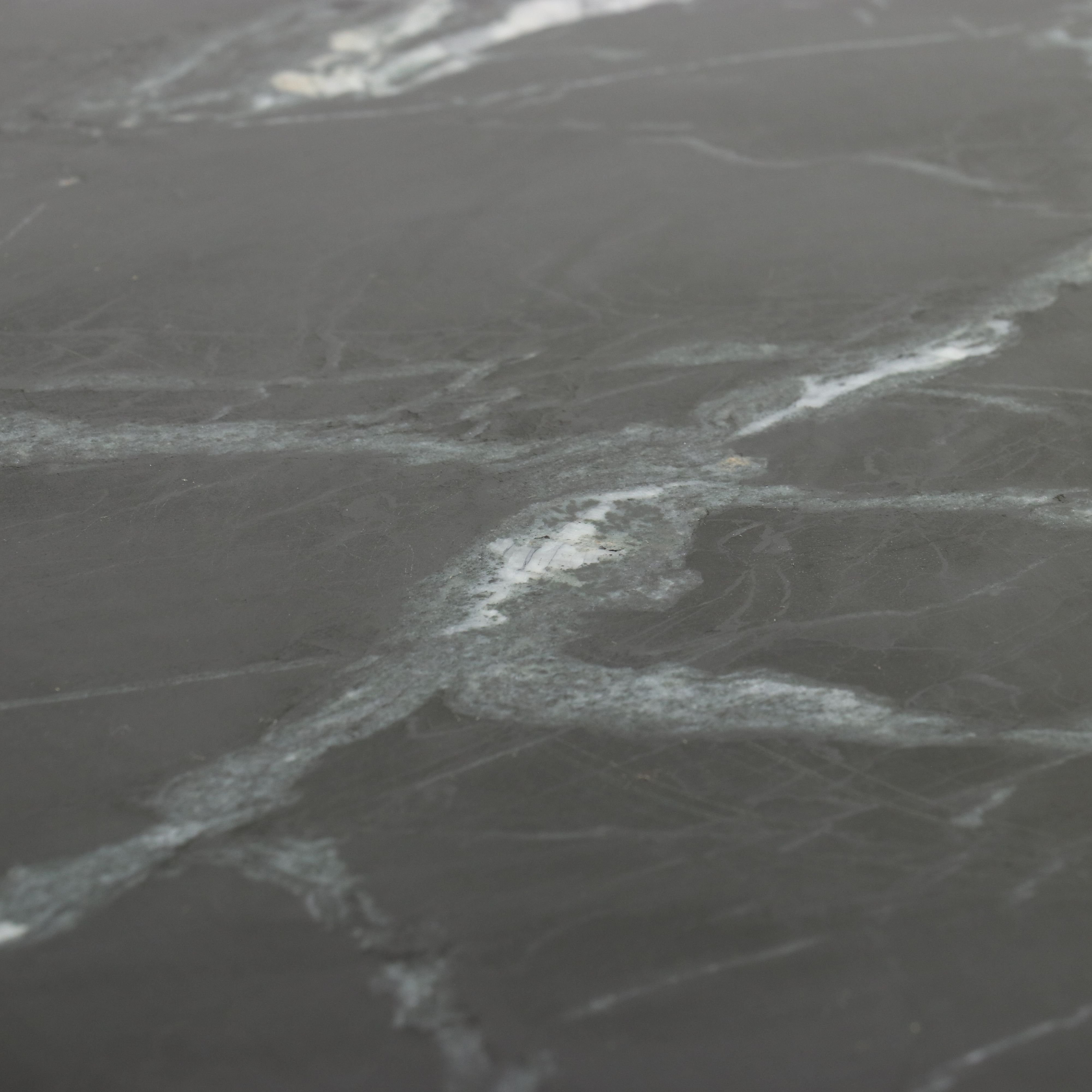 Mid Century Modern Style Black Marble Two-Tiered End Table