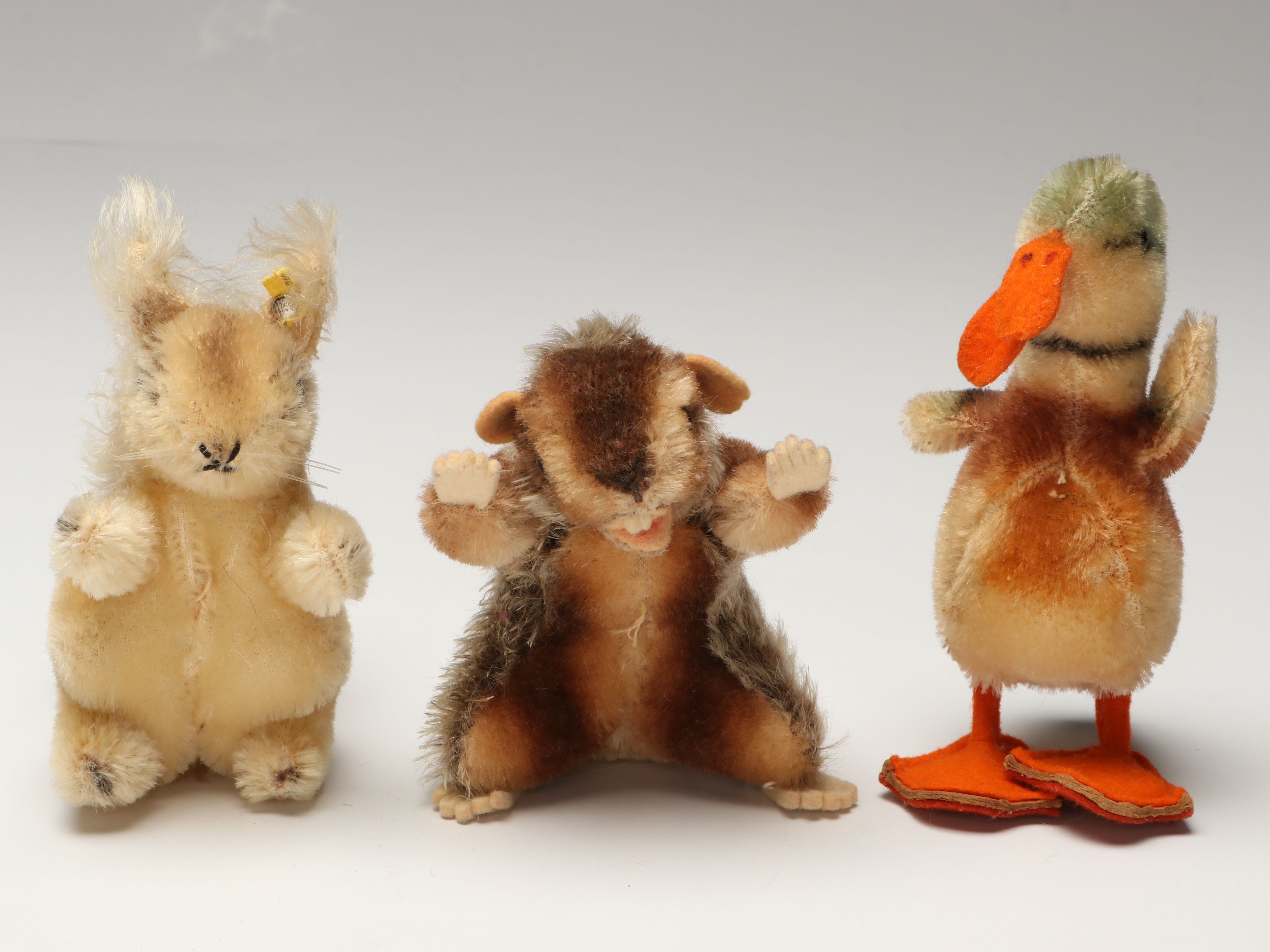 Steiff Squirrel, Dog with Other Small Stuffed Animals, Mid-20th Century