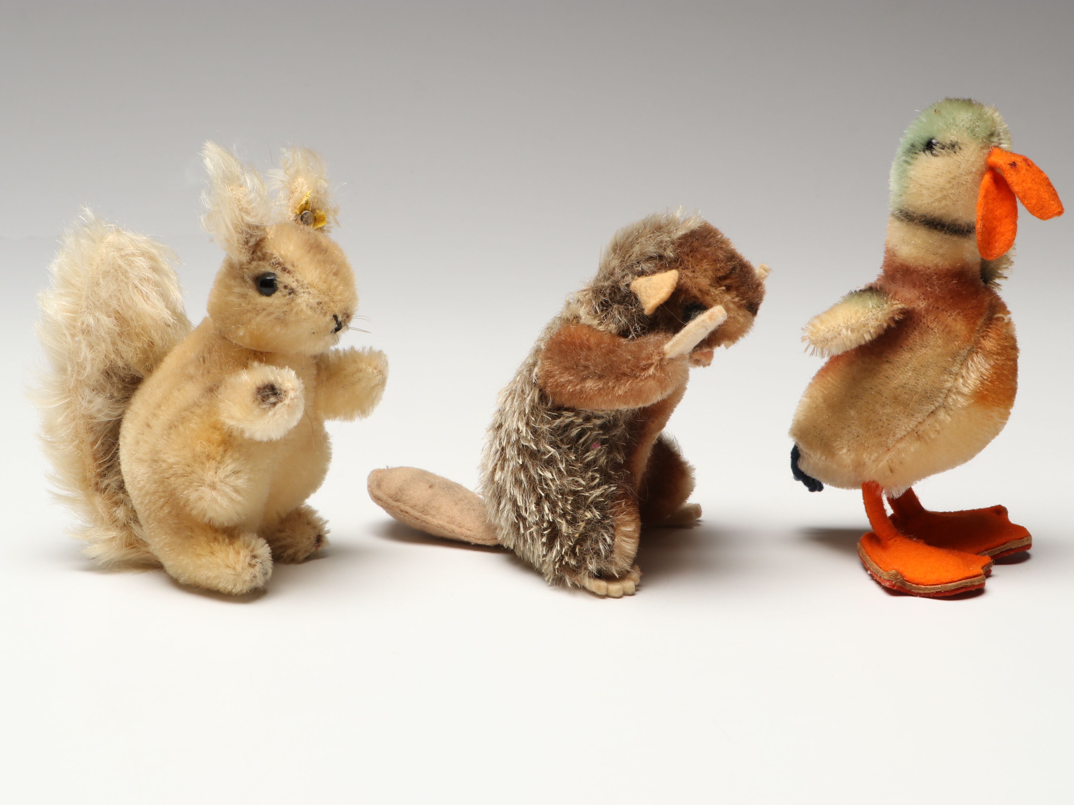 Steiff Squirrel, Dog with Other Small Stuffed Animals, Mid-20th Century