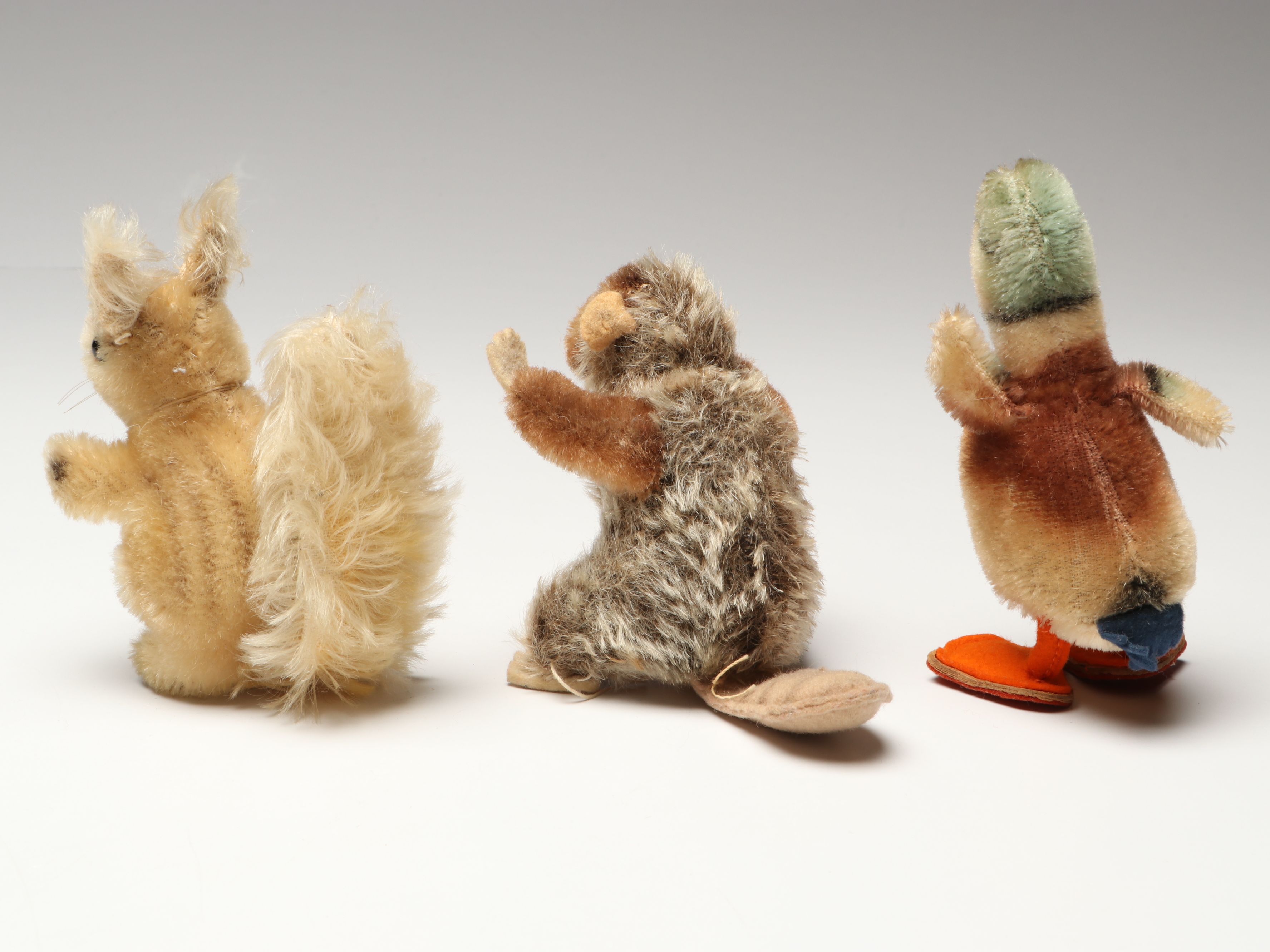 Steiff Squirrel, Dog with Other Small Stuffed Animals, Mid-20th Century