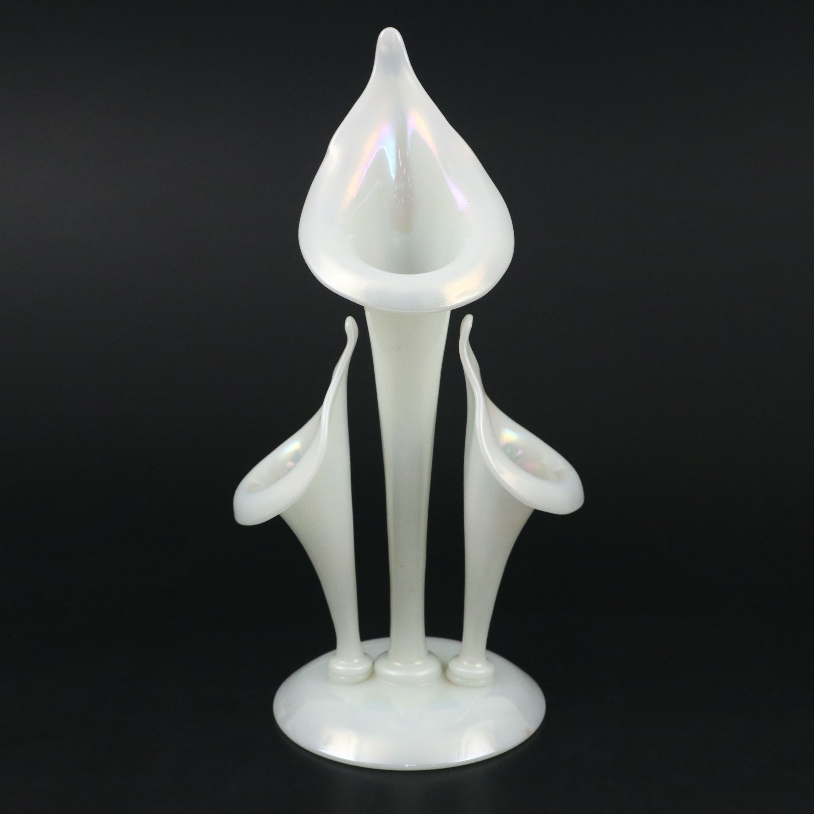 Steuben Ivrene Art Glass Jack-in-the-Pulpit Vase Designed by Frederick Carder