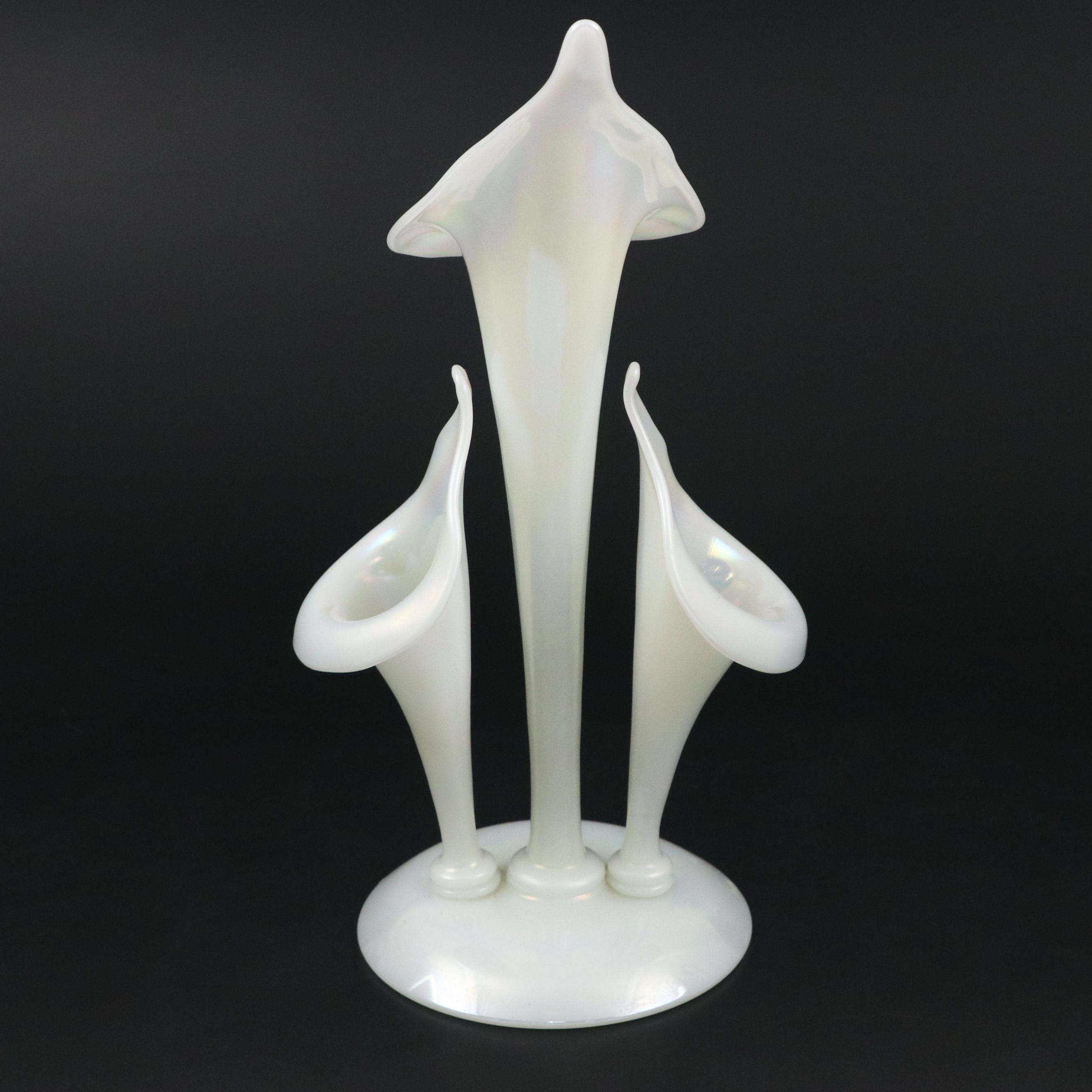 Steuben Ivrene Art Glass Jack-in-the-Pulpit Vase Designed by Frederick Carder