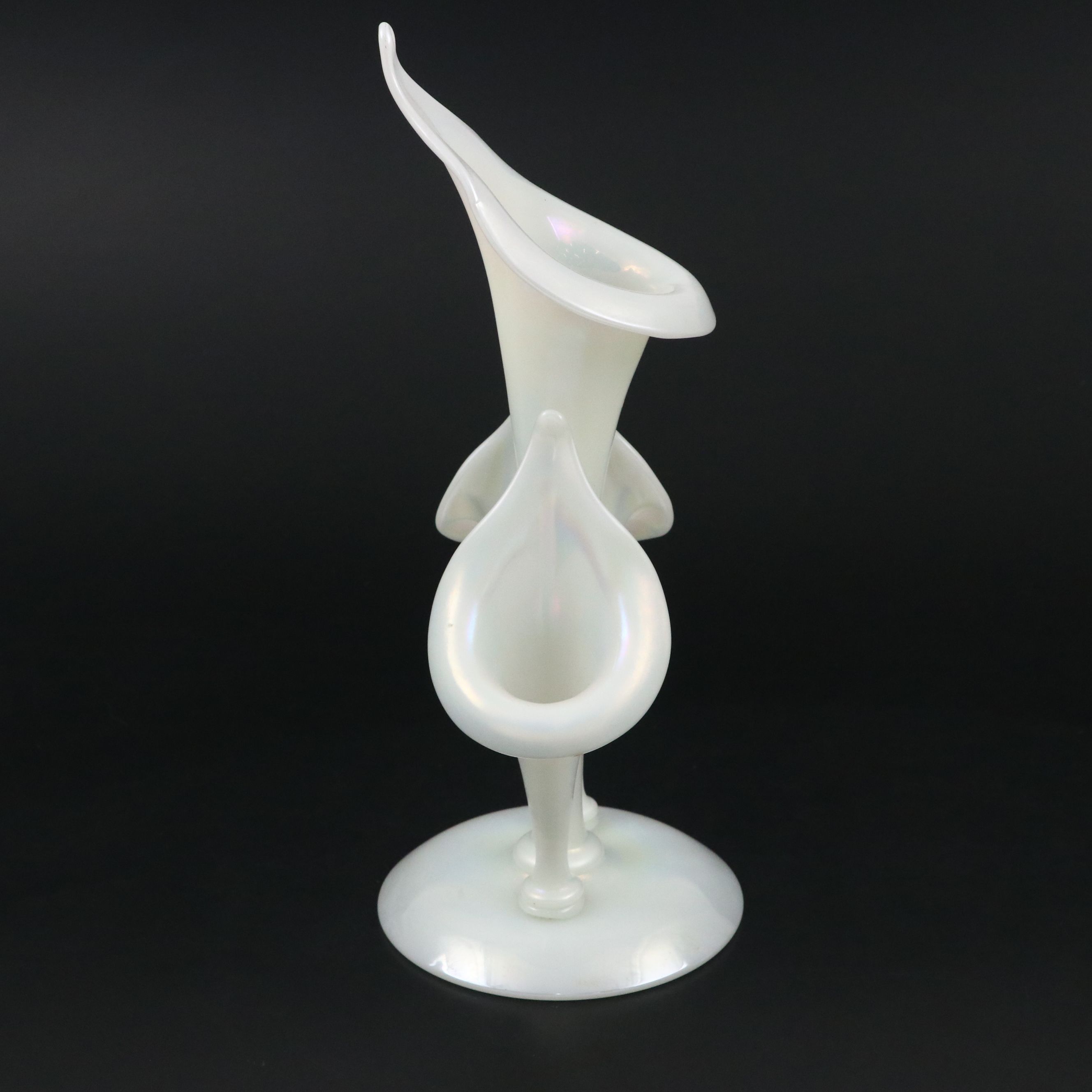 Steuben Ivrene Art Glass Jack-in-the-Pulpit Vase Designed by Frederick Carder