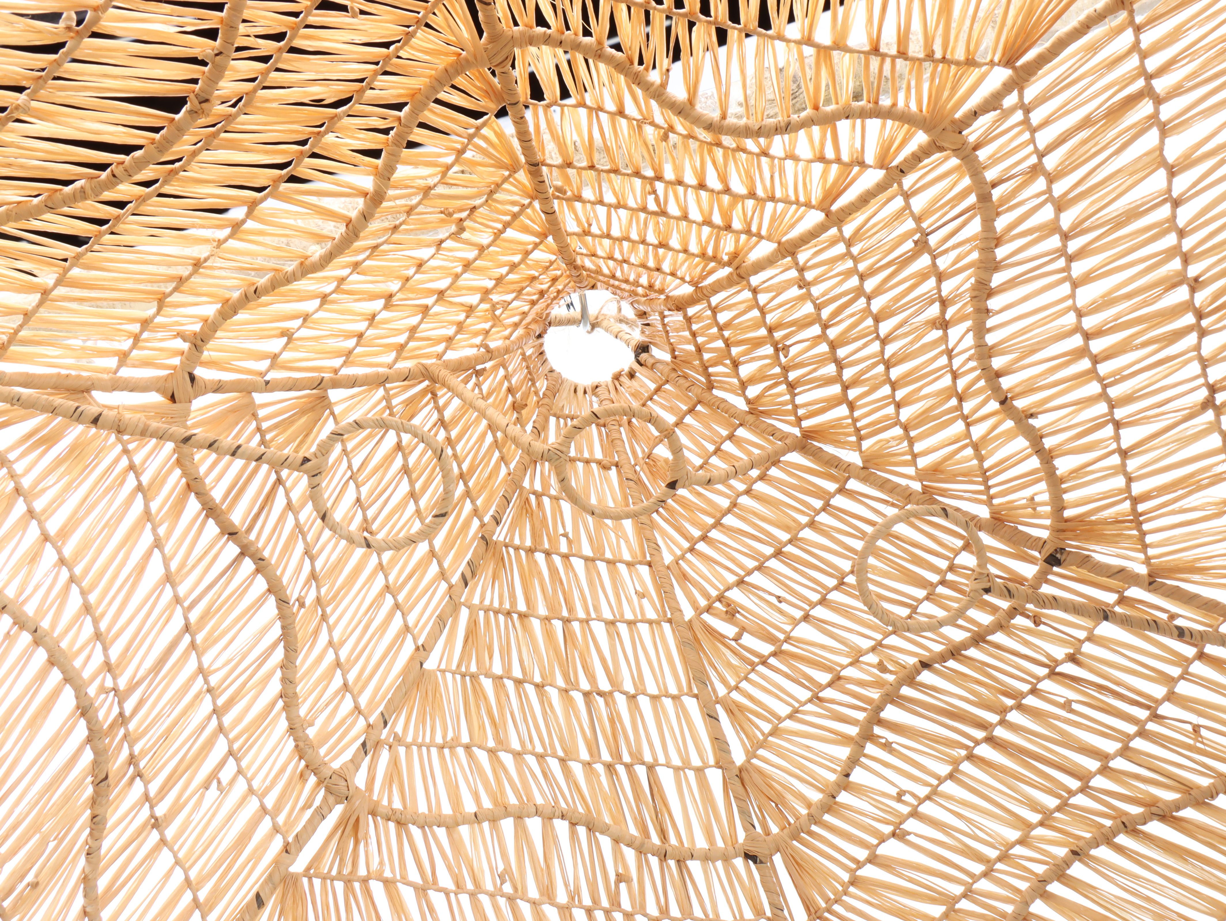 Monumental Woven Raffia Shade