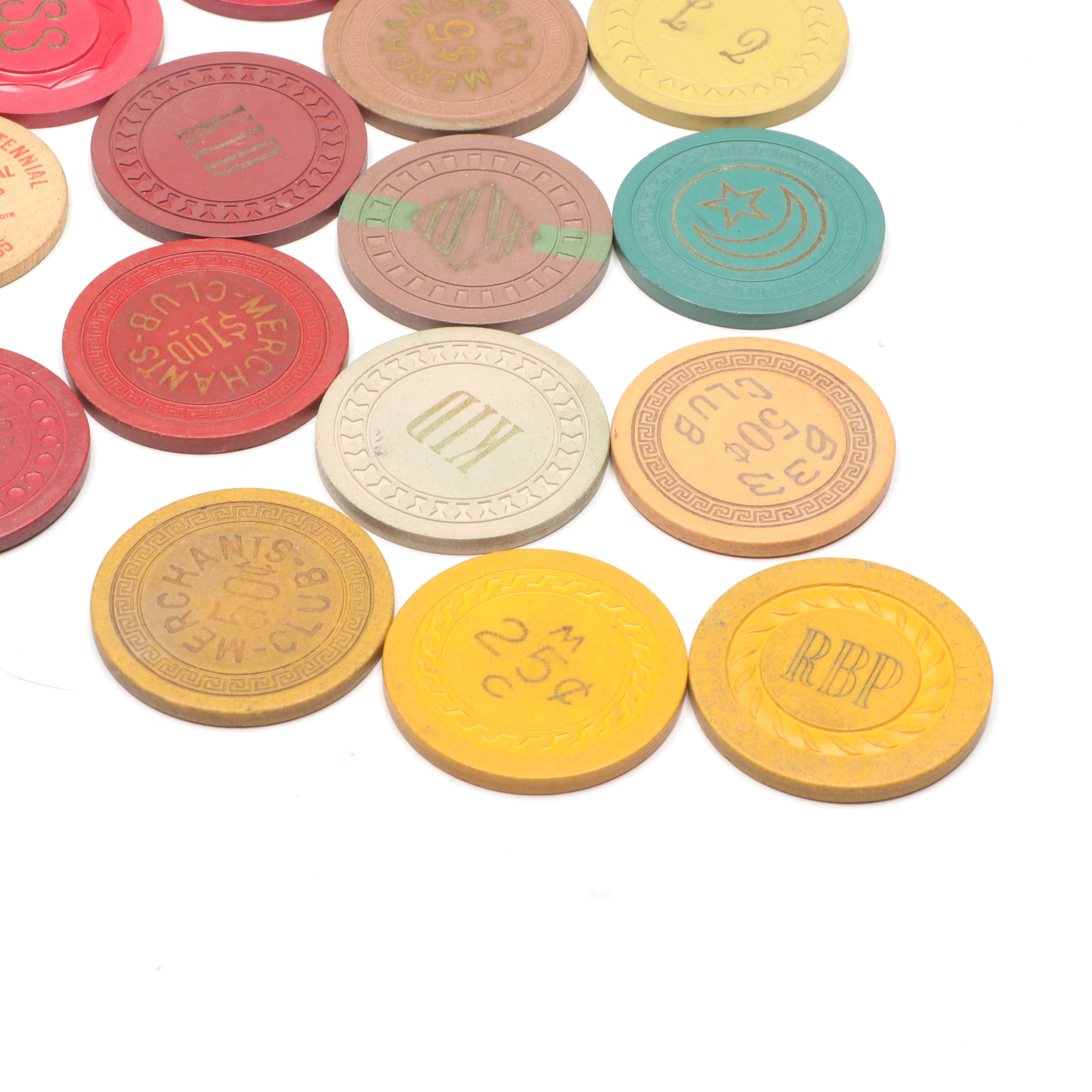 Yorkshire Club Glass Dice, Poker Chips, Miniature Dominoes and More Game Pieces