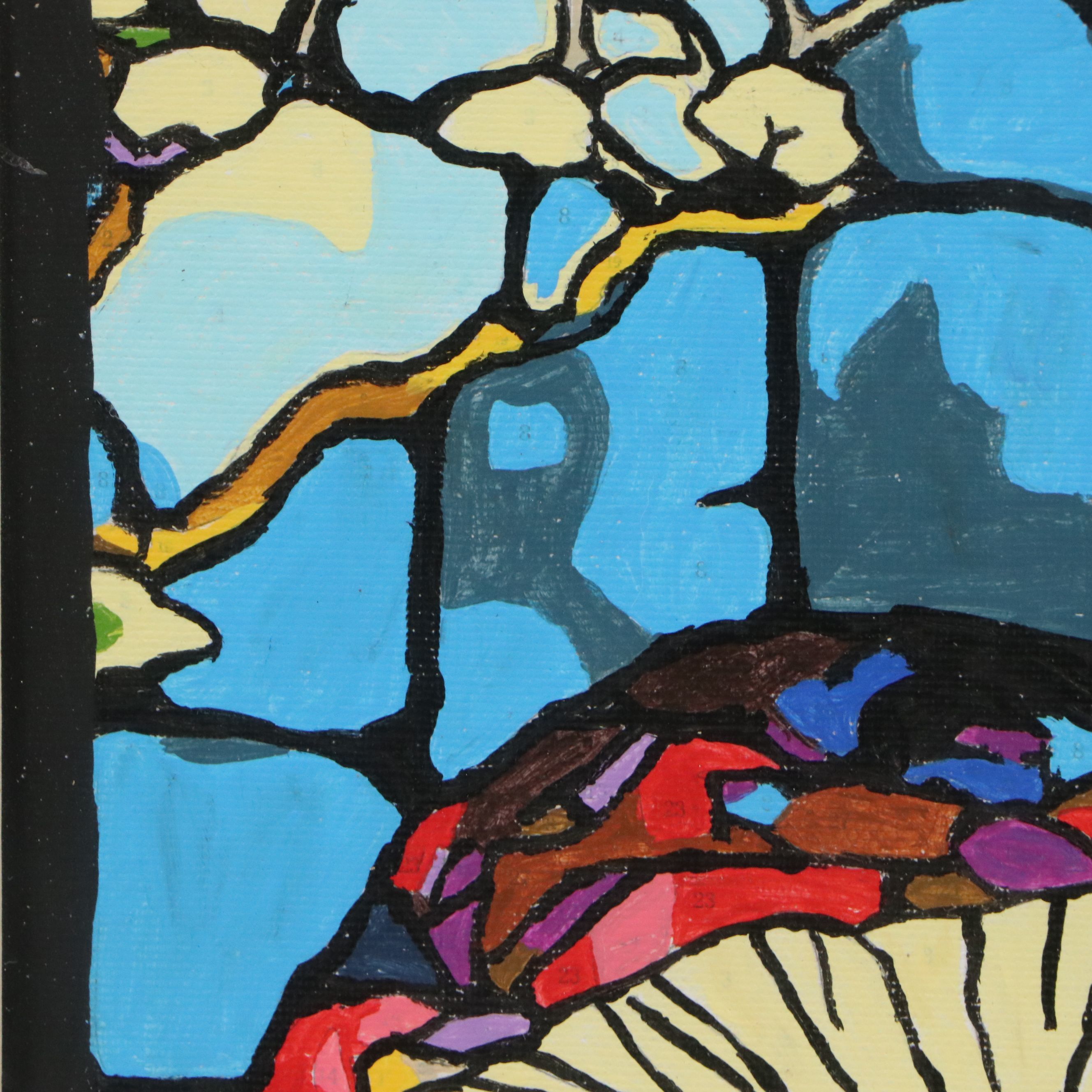 Brittony Martin Acrylic Painting of Mushrooms, Circa 2026