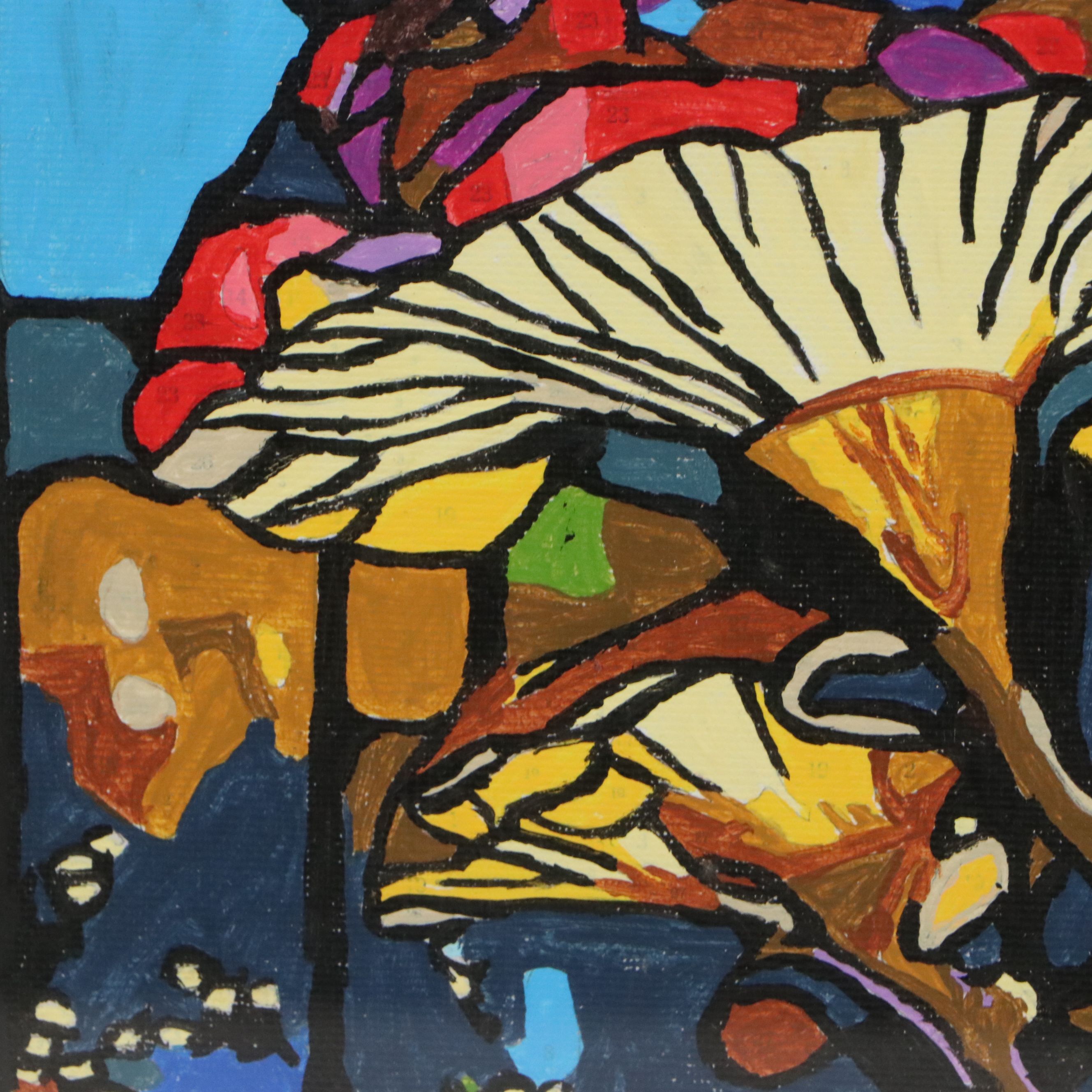Brittony Martin Acrylic Painting of Mushrooms, Circa 2026
