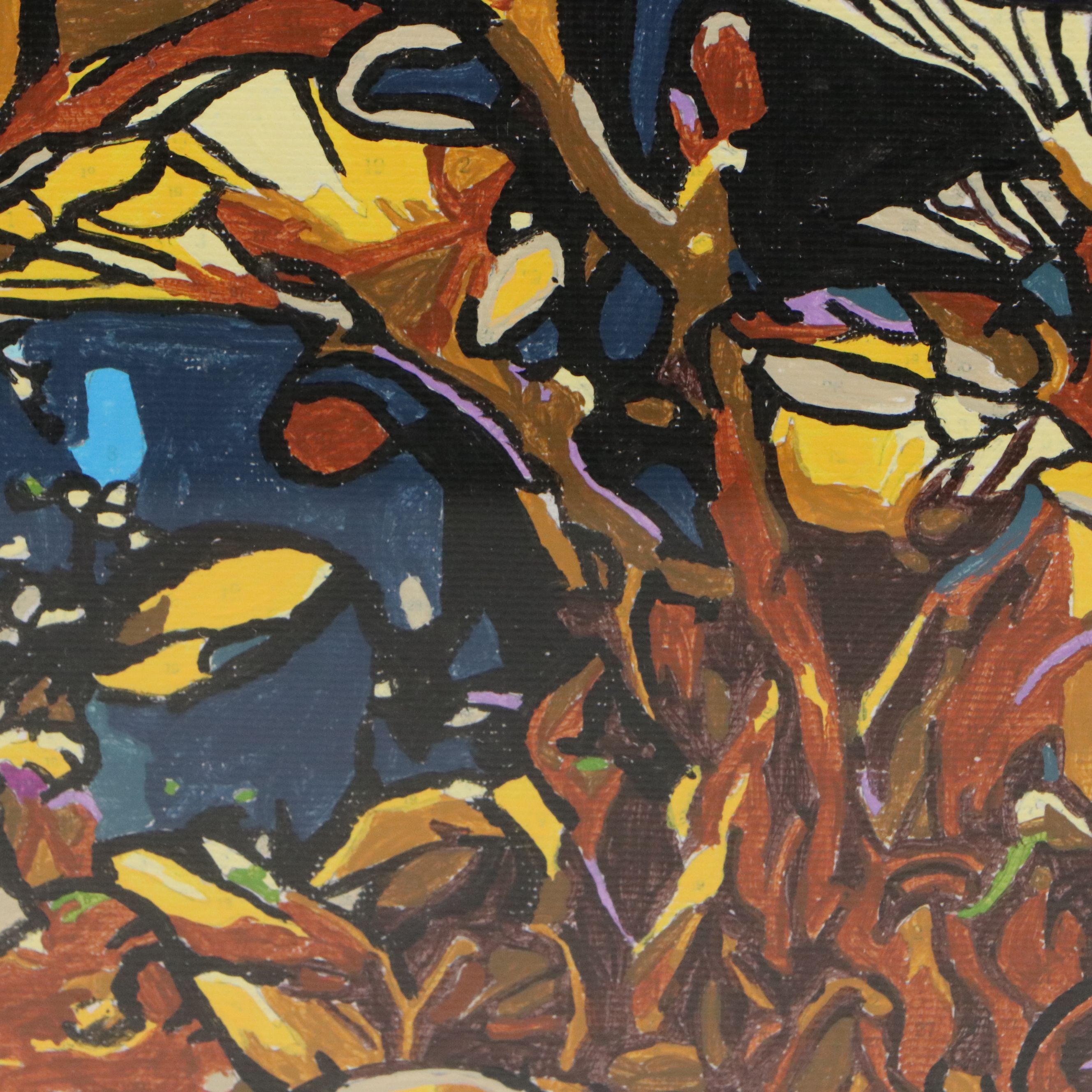 Brittony Martin Acrylic Painting of Mushrooms, Circa 2026