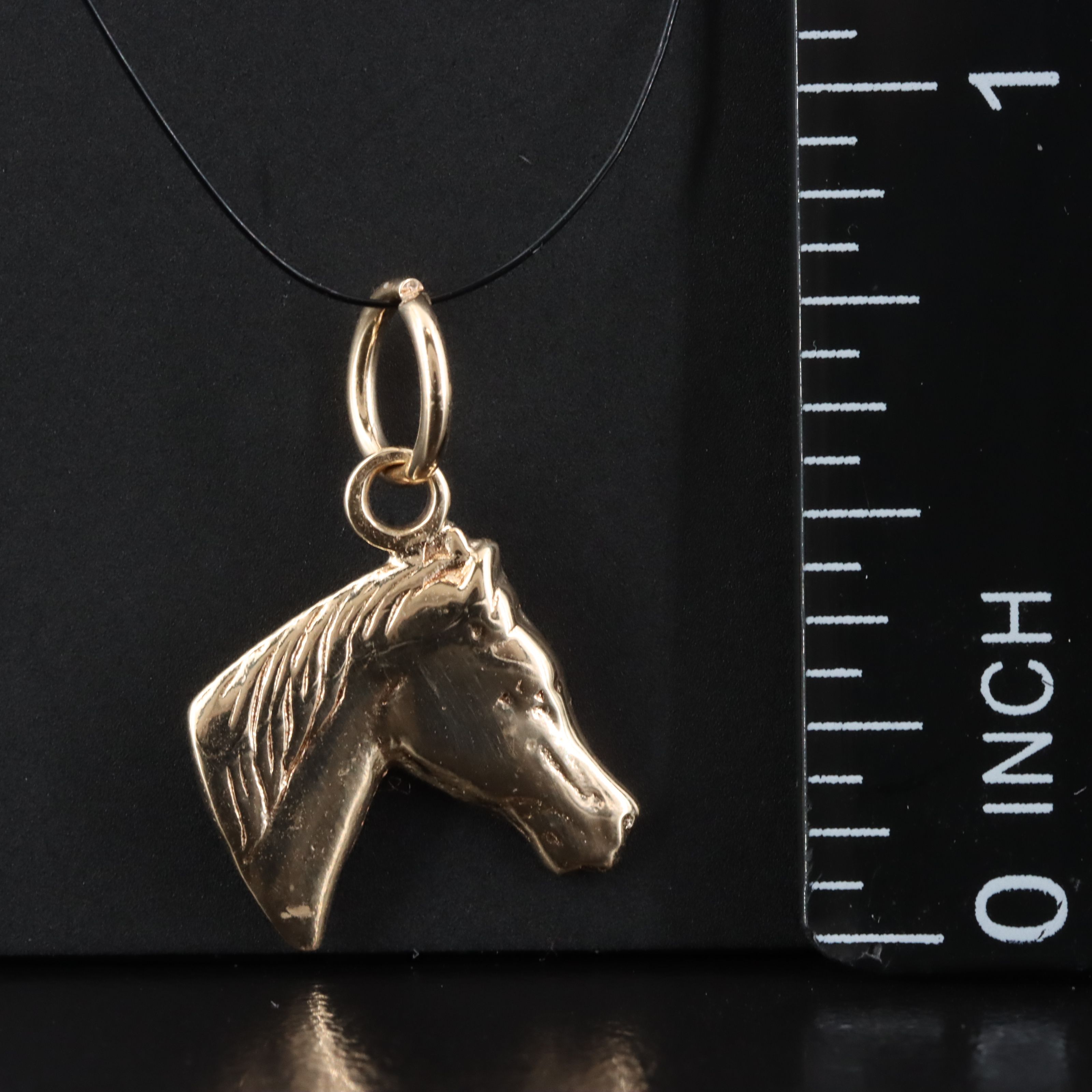 10K Horse Head Pendant