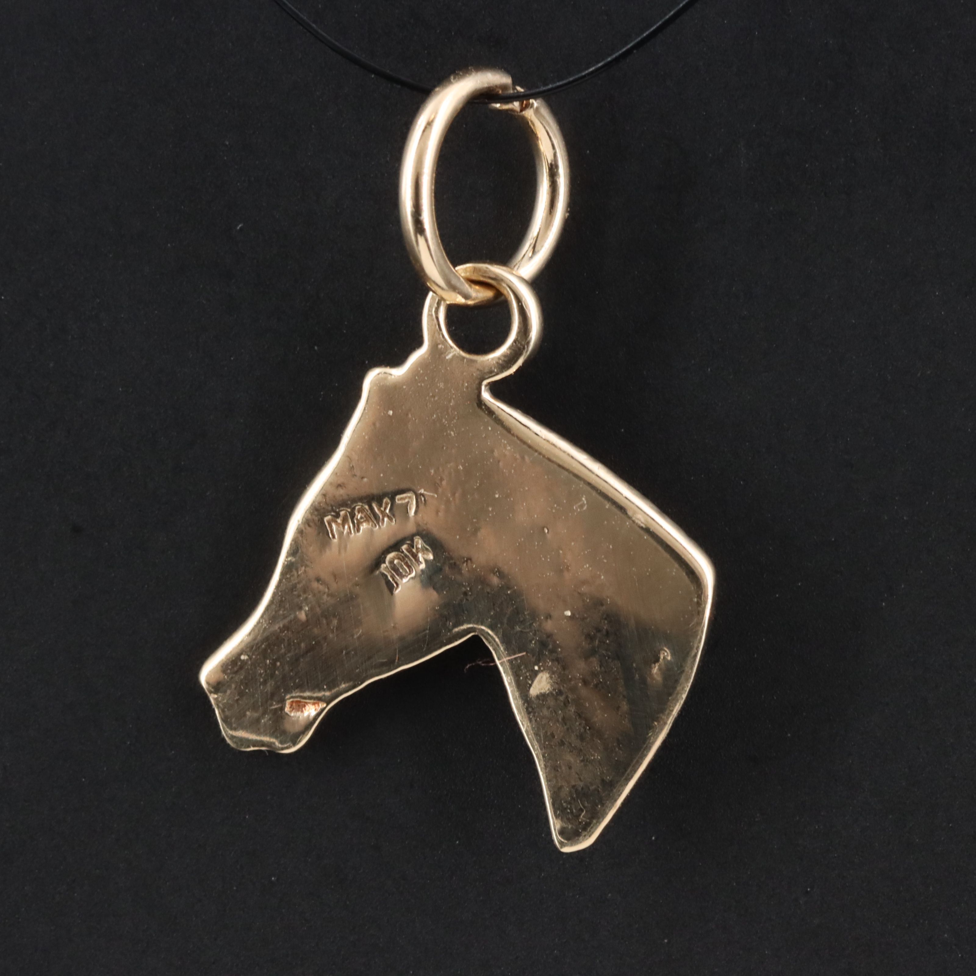 10K Horse Head Pendant