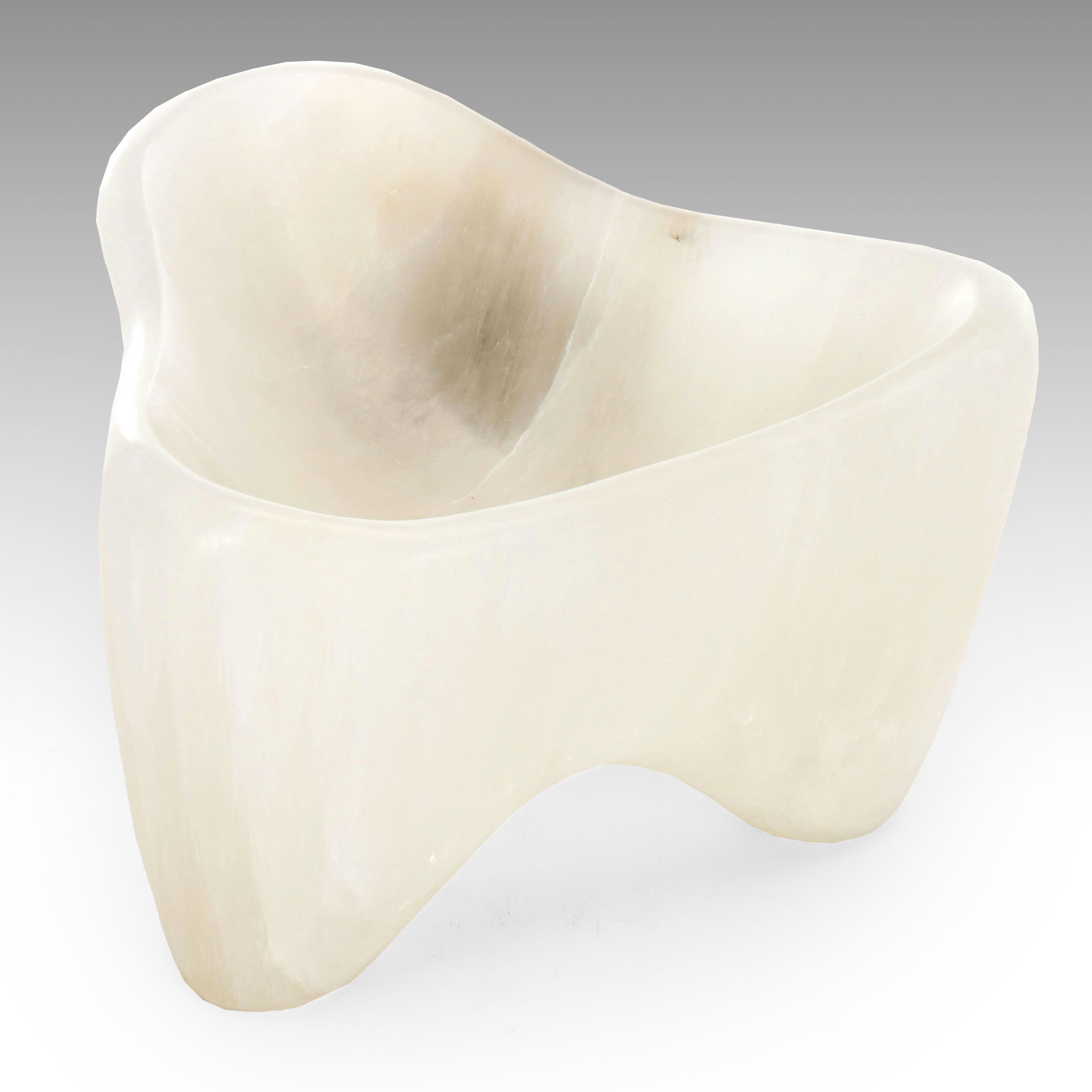 Freeform Selenite Footed Bowl