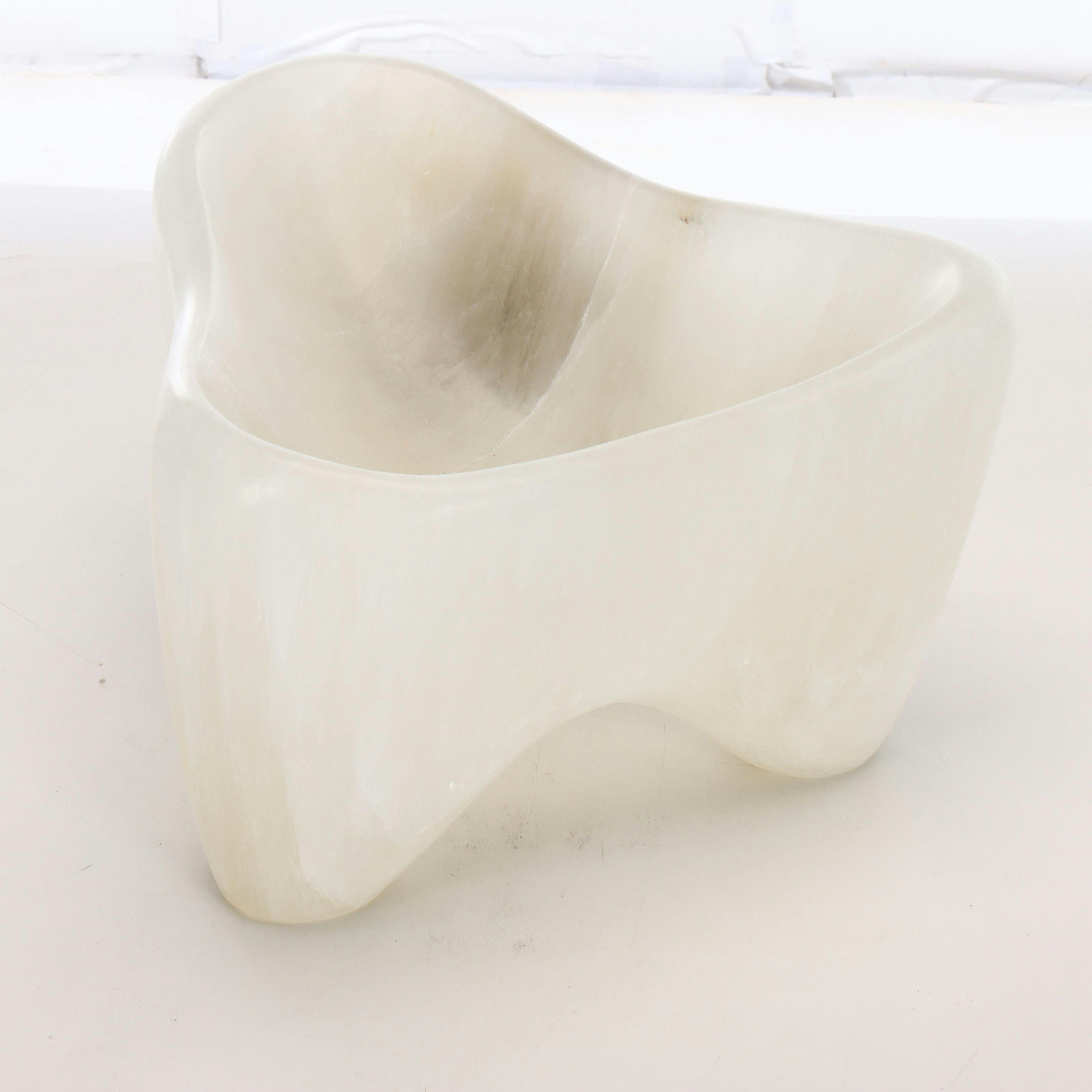 Freeform Selenite Footed Bowl