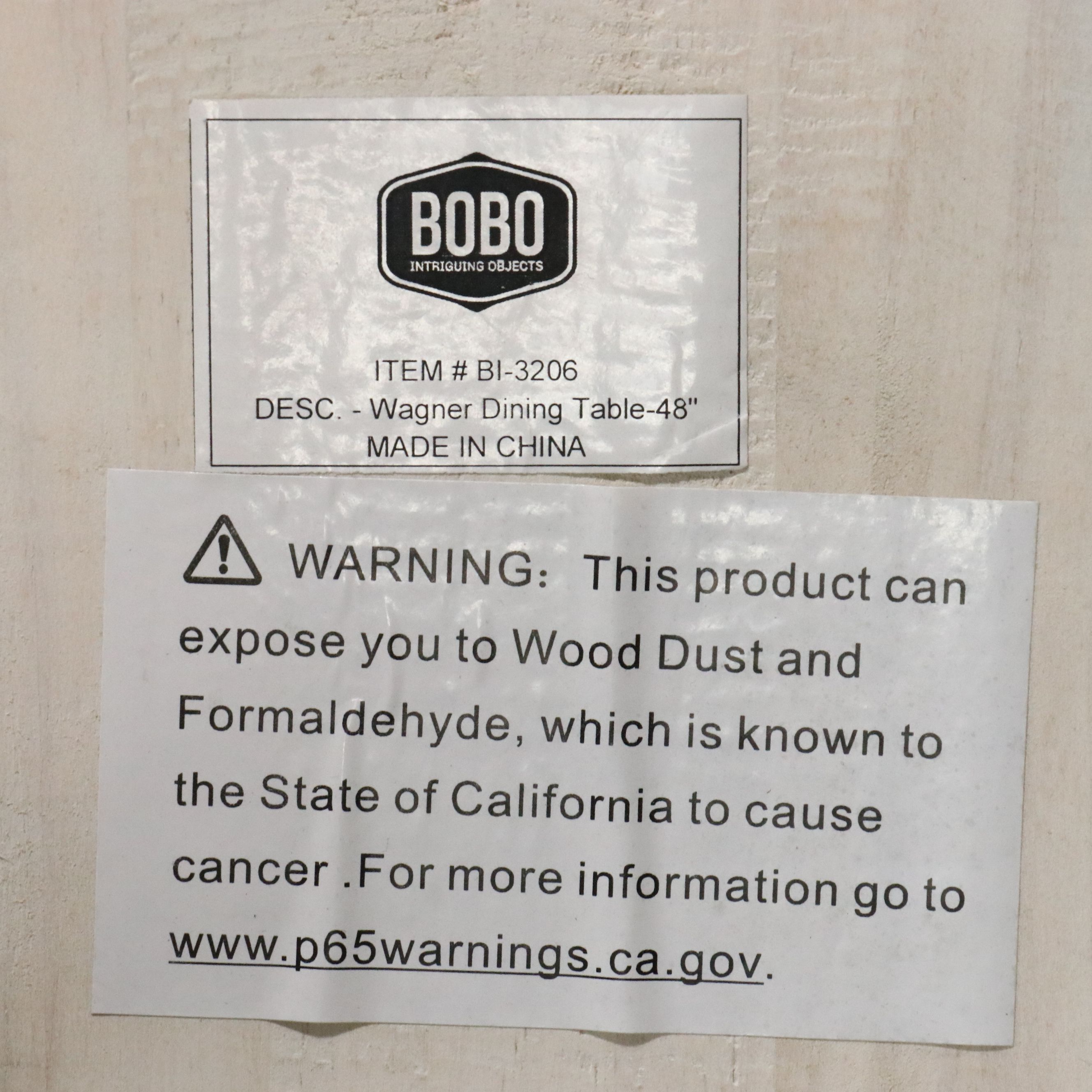 BOBO Intriguing Objects "Wagner" White Washed Pine Dining Table