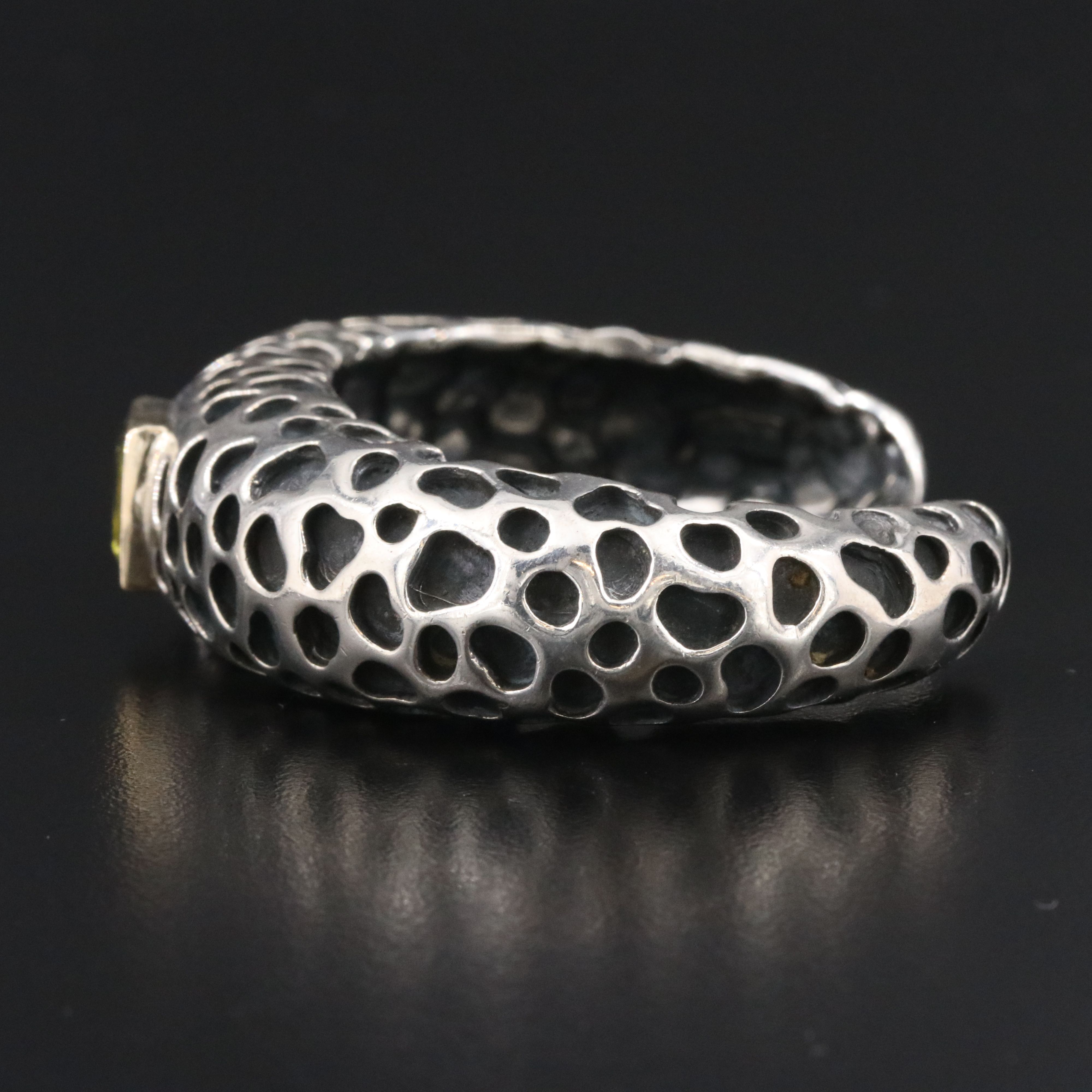 Dian Malouf Sterling Citrine Cuff Bracelet with 14K Accent