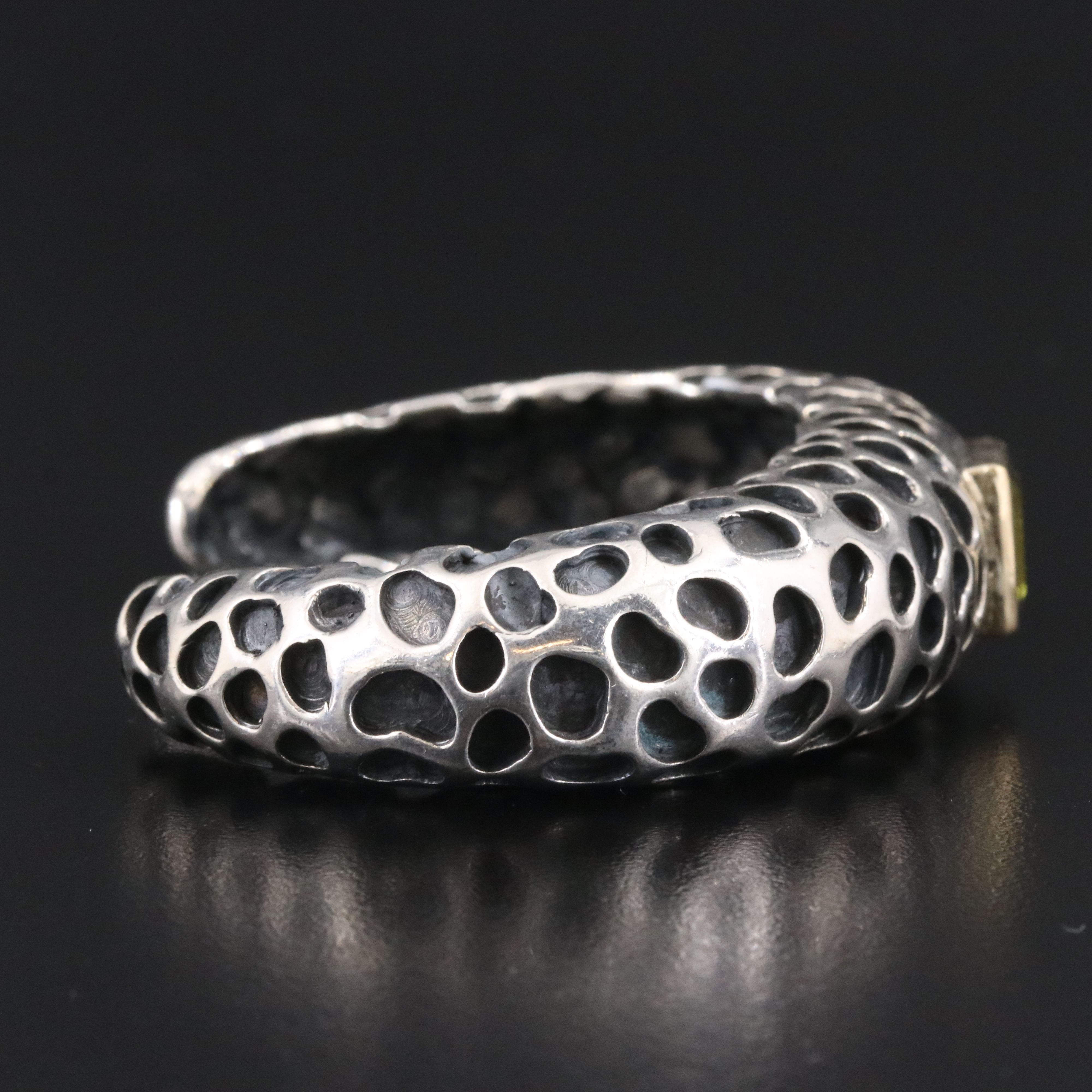 Dian Malouf Sterling Citrine Cuff Bracelet with 14K Accent