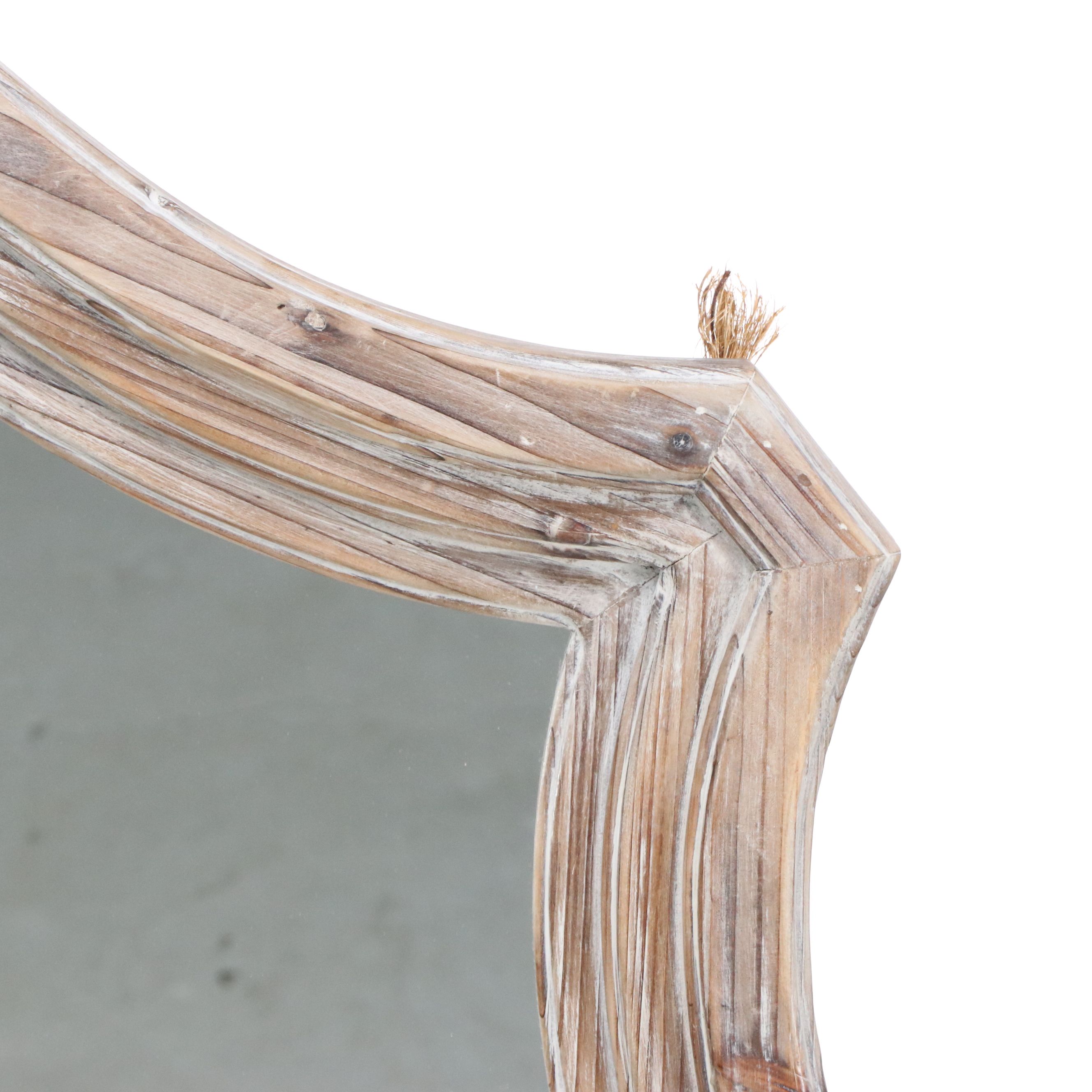 Armorial Style Rustic Wooden Wall Mirror