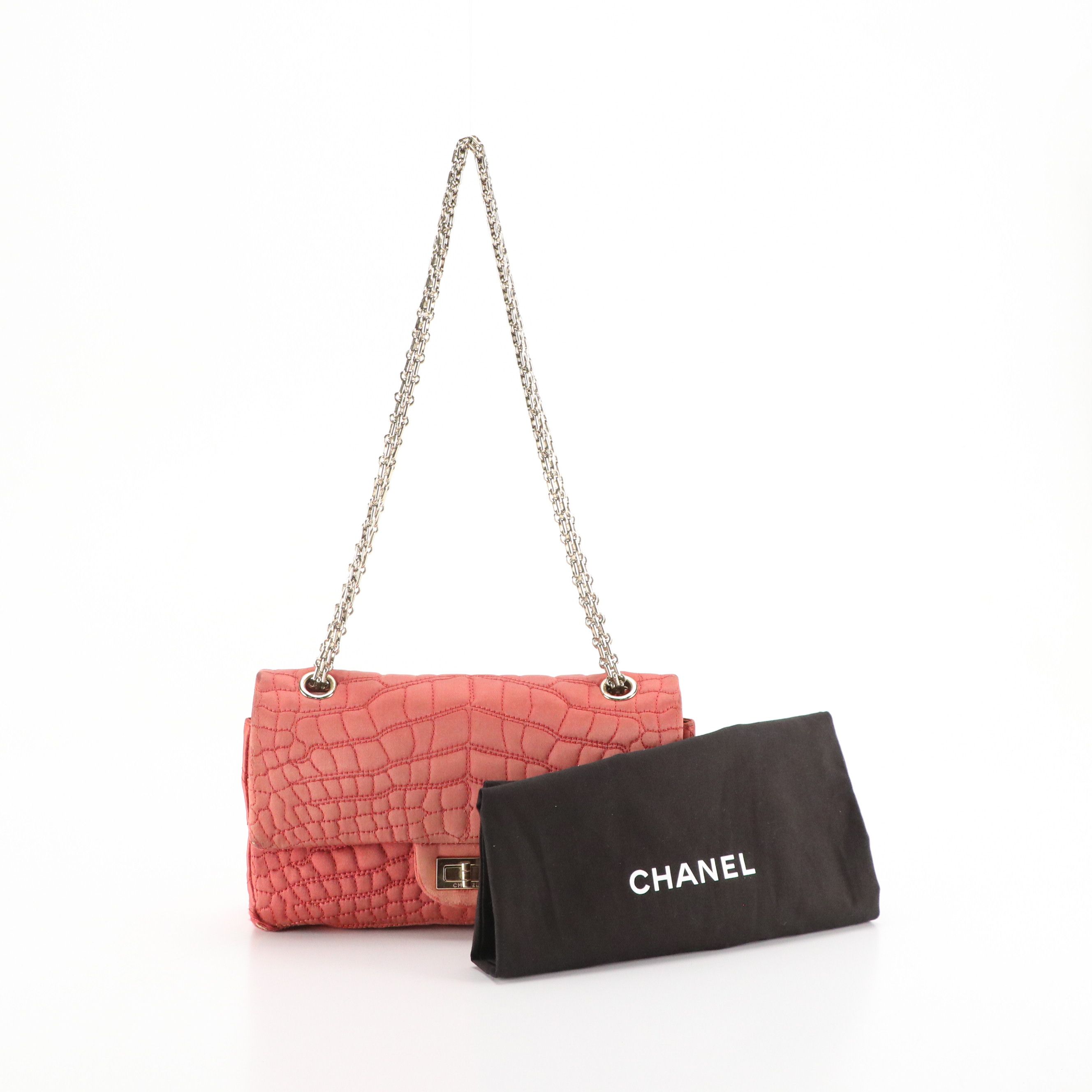 Chanel 2.55 Reissue Flap Chain Bag in Crocodile Quilted Silk