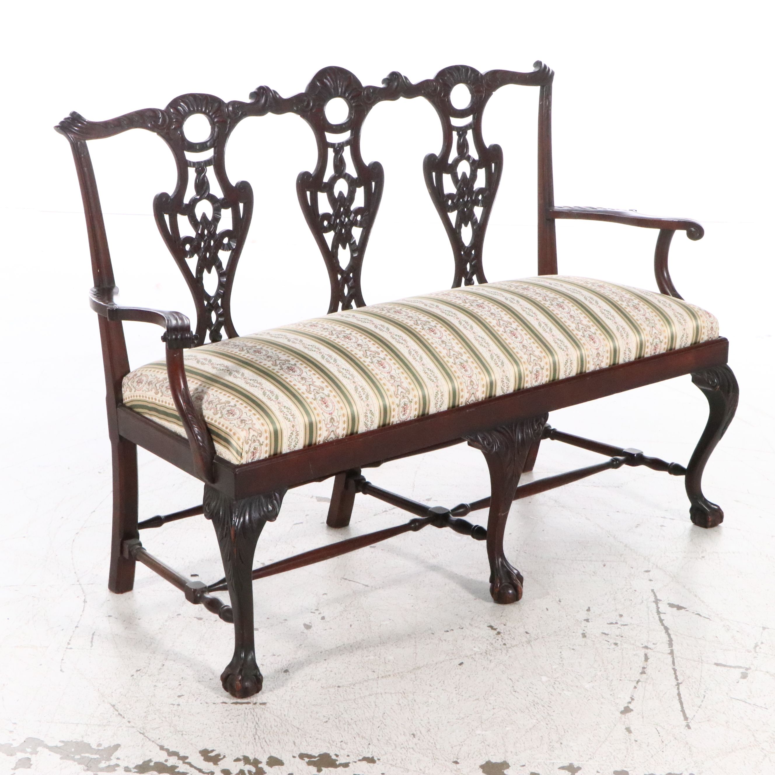 Chippendale Style Mahogany Settee