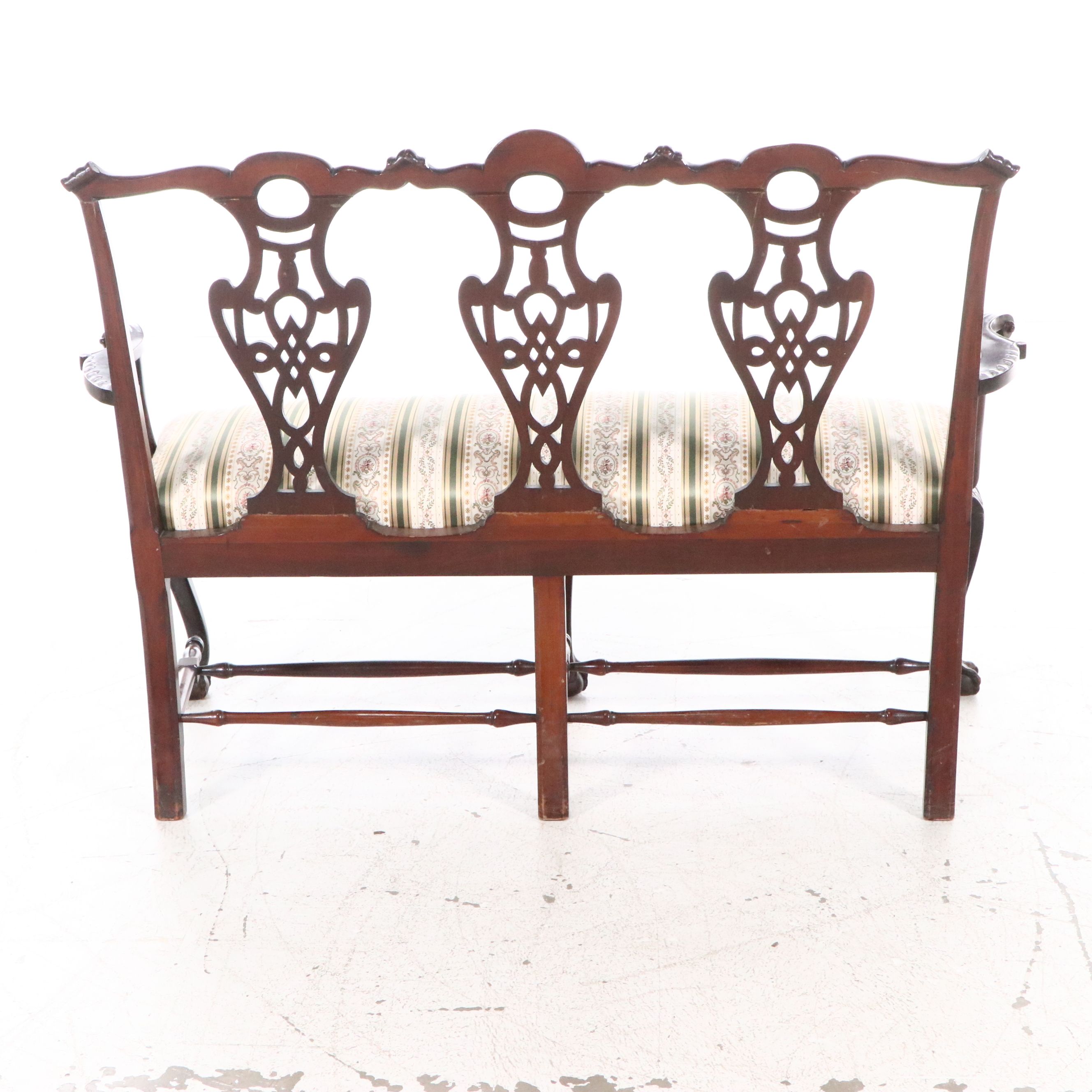 Chippendale Style Mahogany Settee