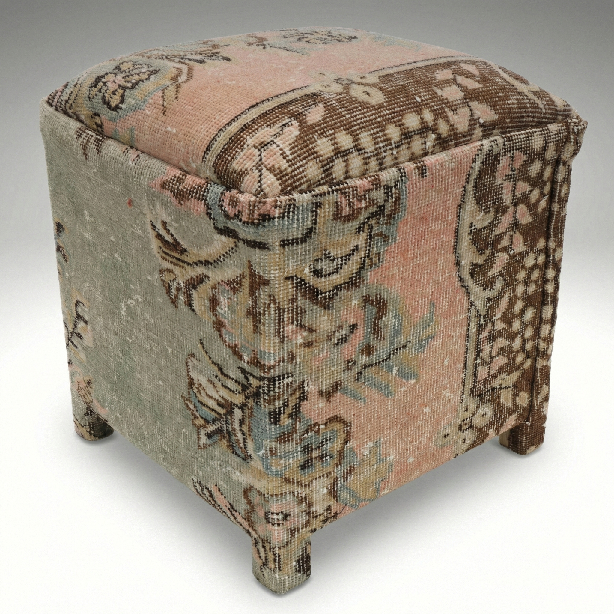 Turkish Style Wool Square Pouf