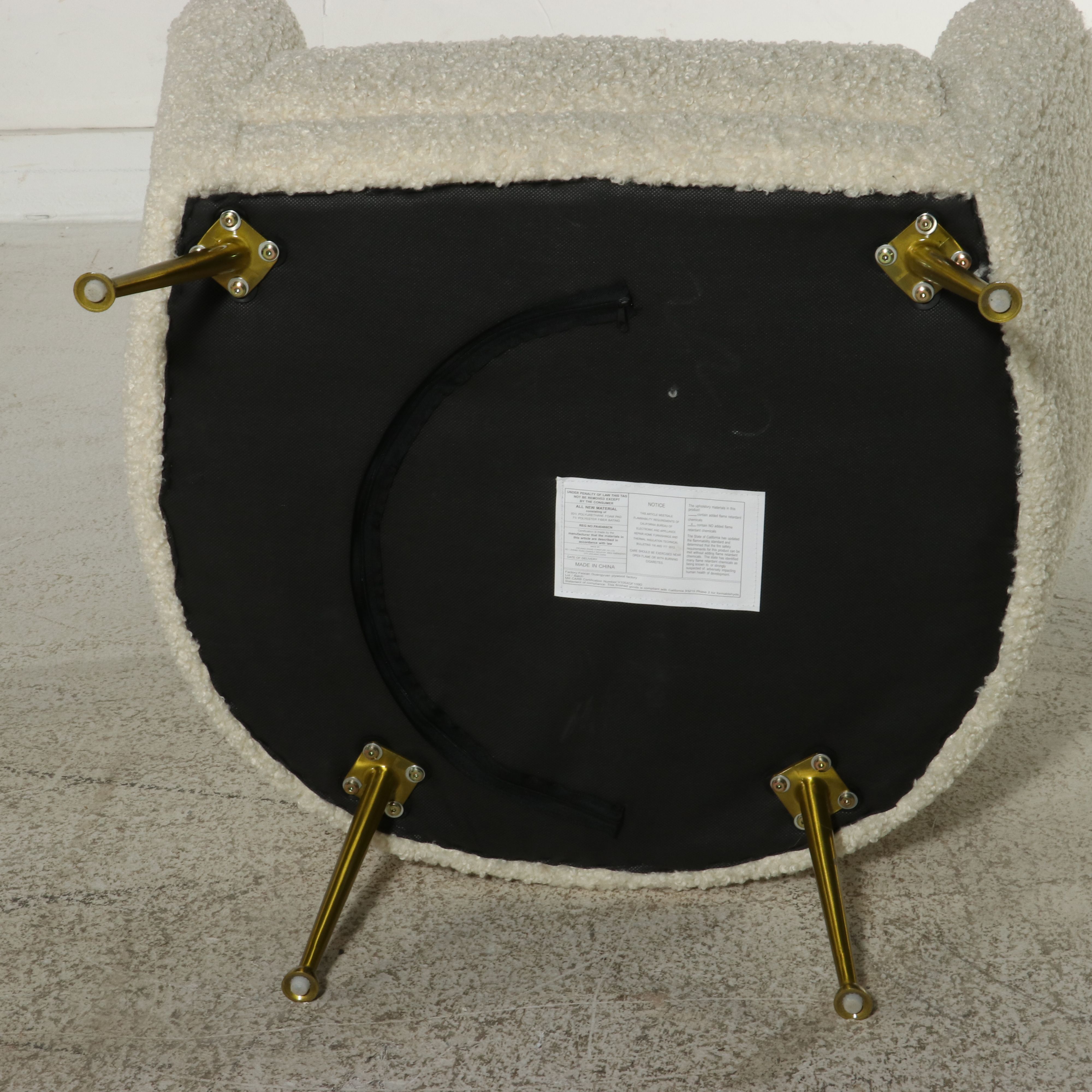 Mid Century Modern Style Bouclé Upholstered Armchair