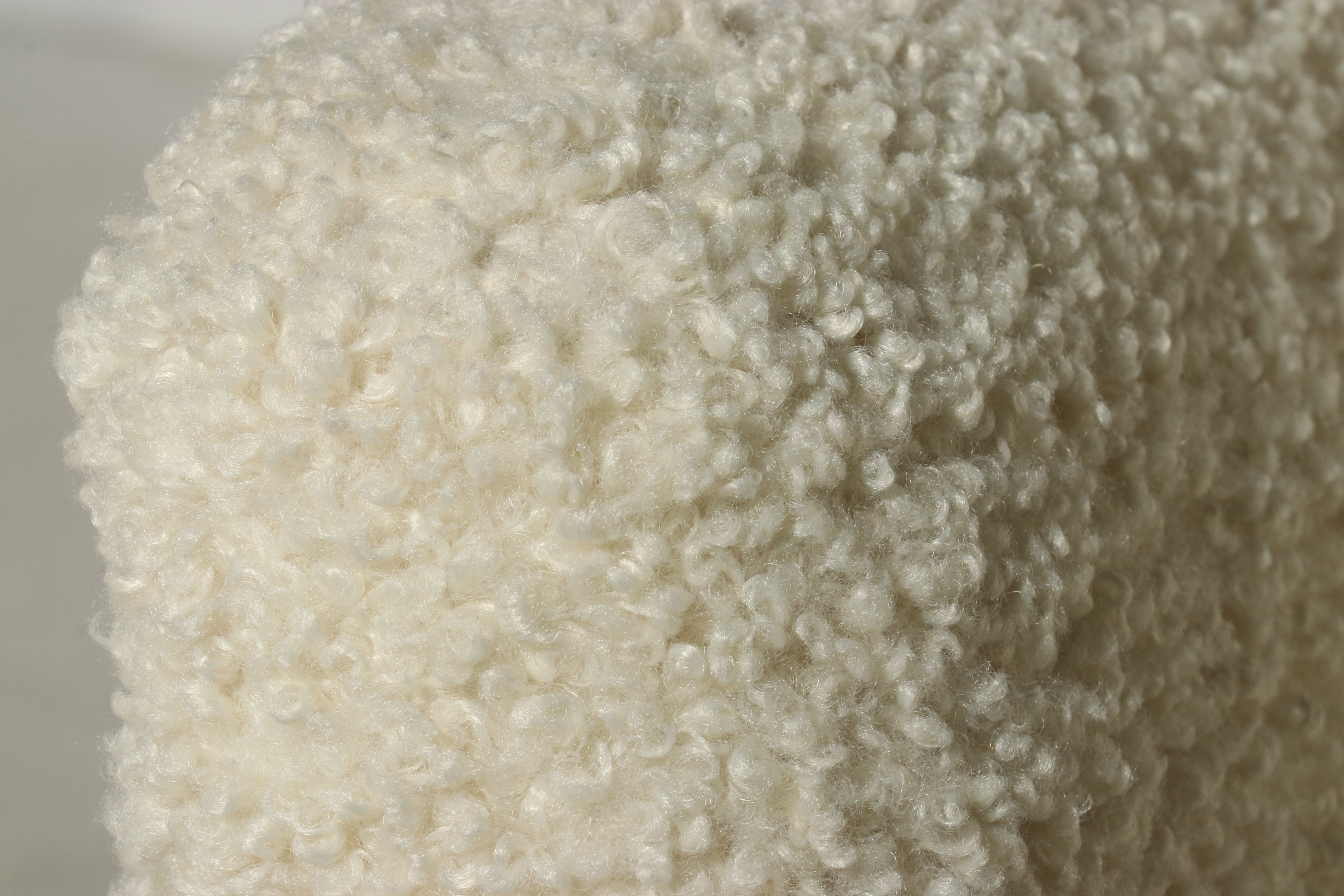 Mid Century Modern Style Bouclé Upholstered Armchair