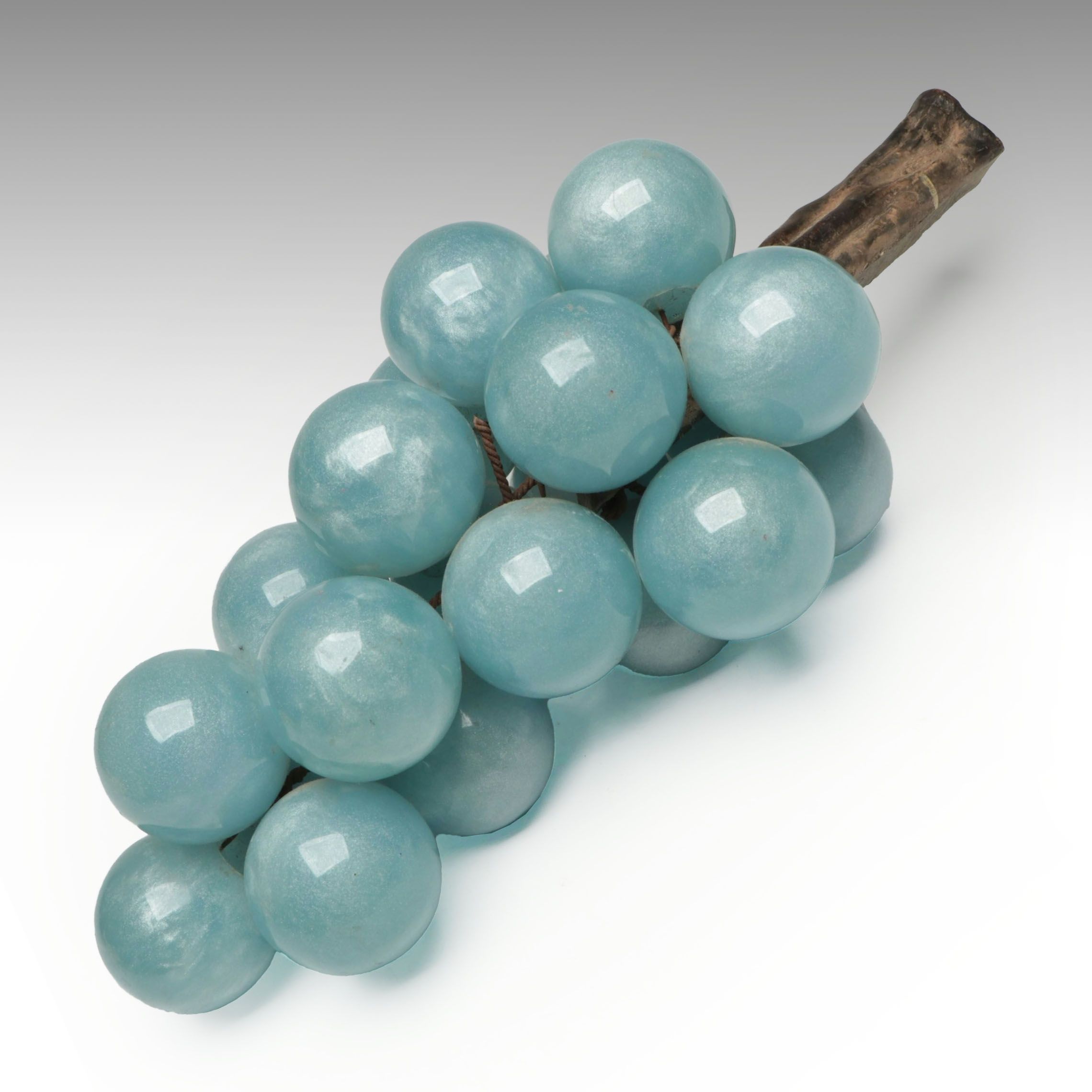 Blue Pearlescent Acrylic Grape Cluster Sculpture