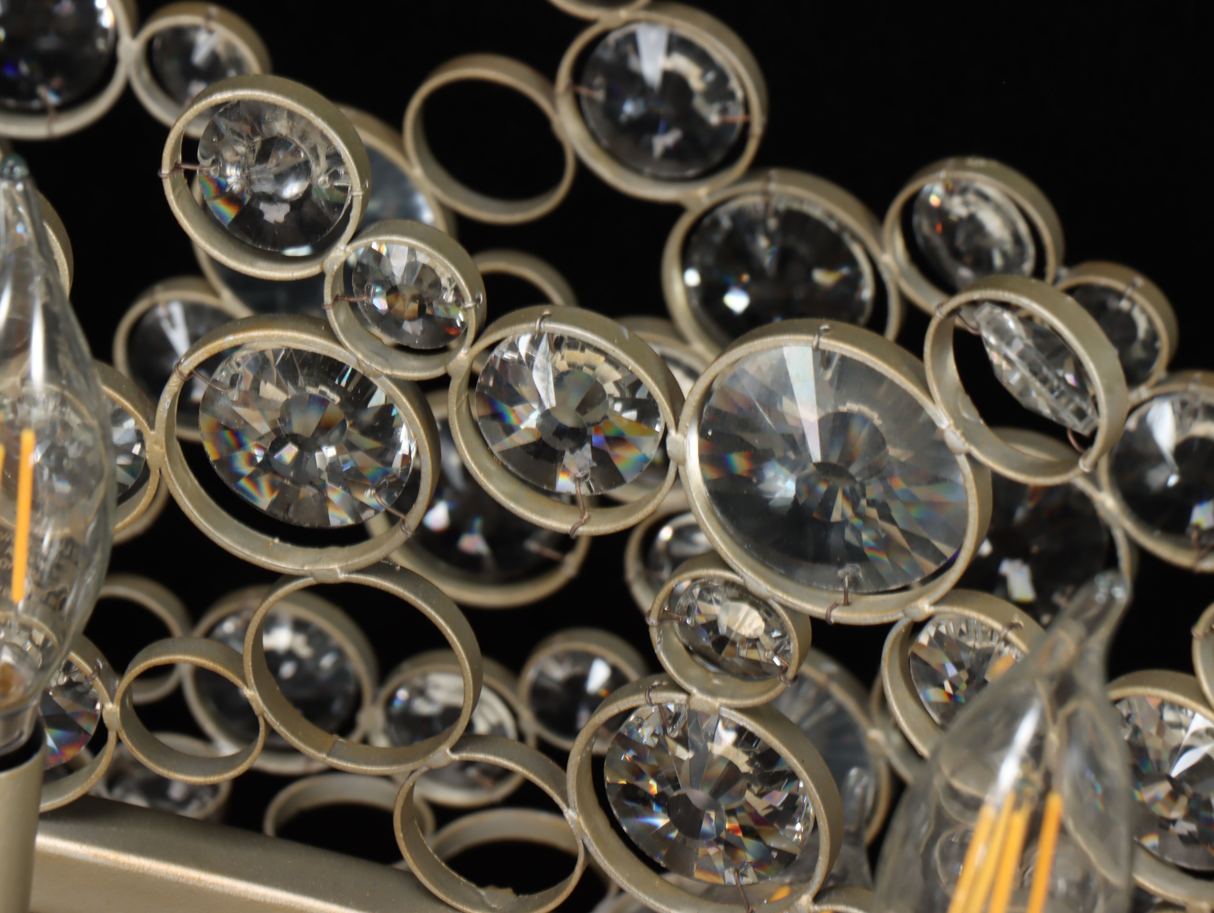 Elstead Lighting Giltmetal and Crystal "Anya" Linear 10-Light Chandelier