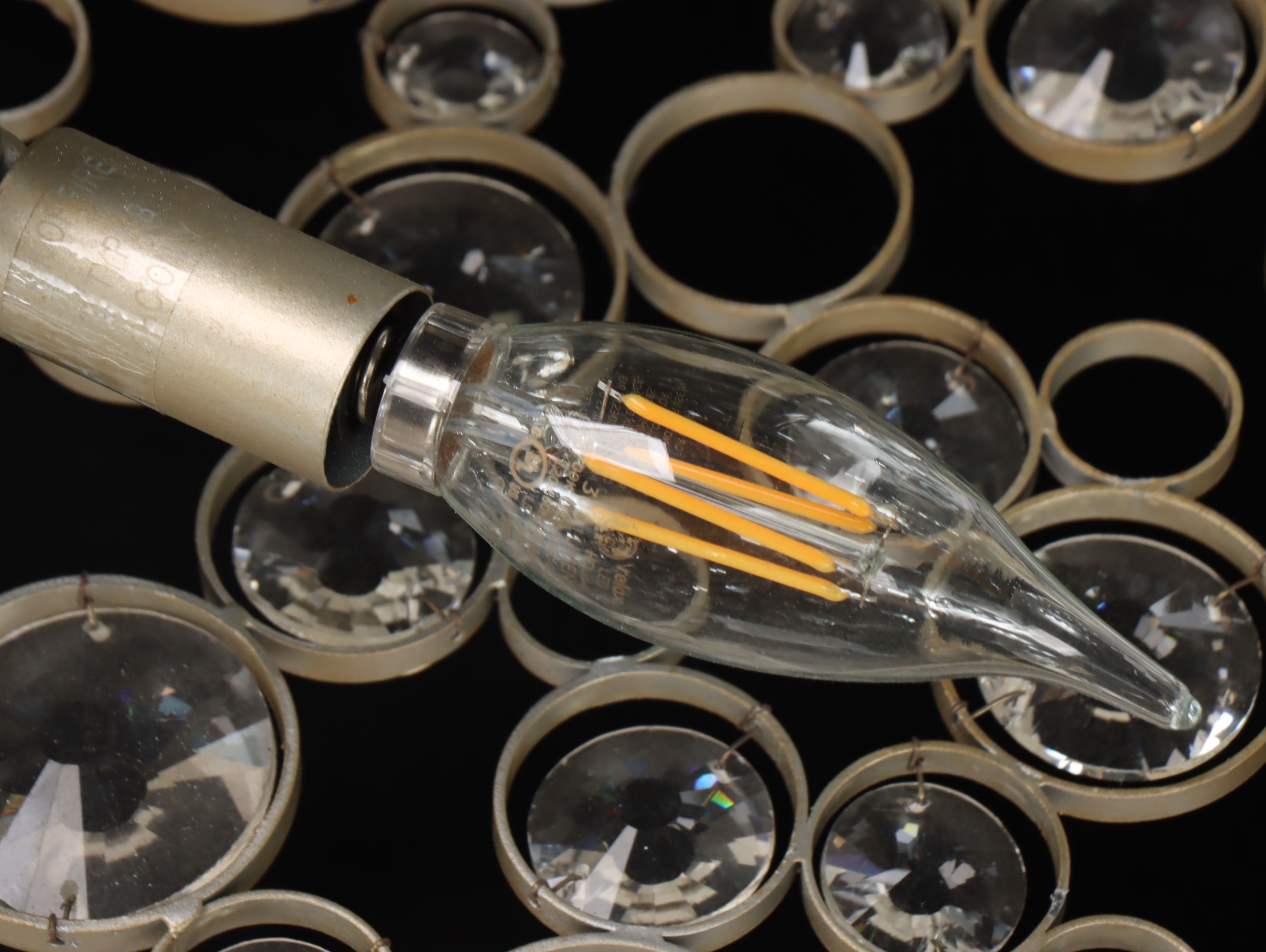 Elstead Lighting Giltmetal and Crystal "Anya" Linear 10-Light Chandelier