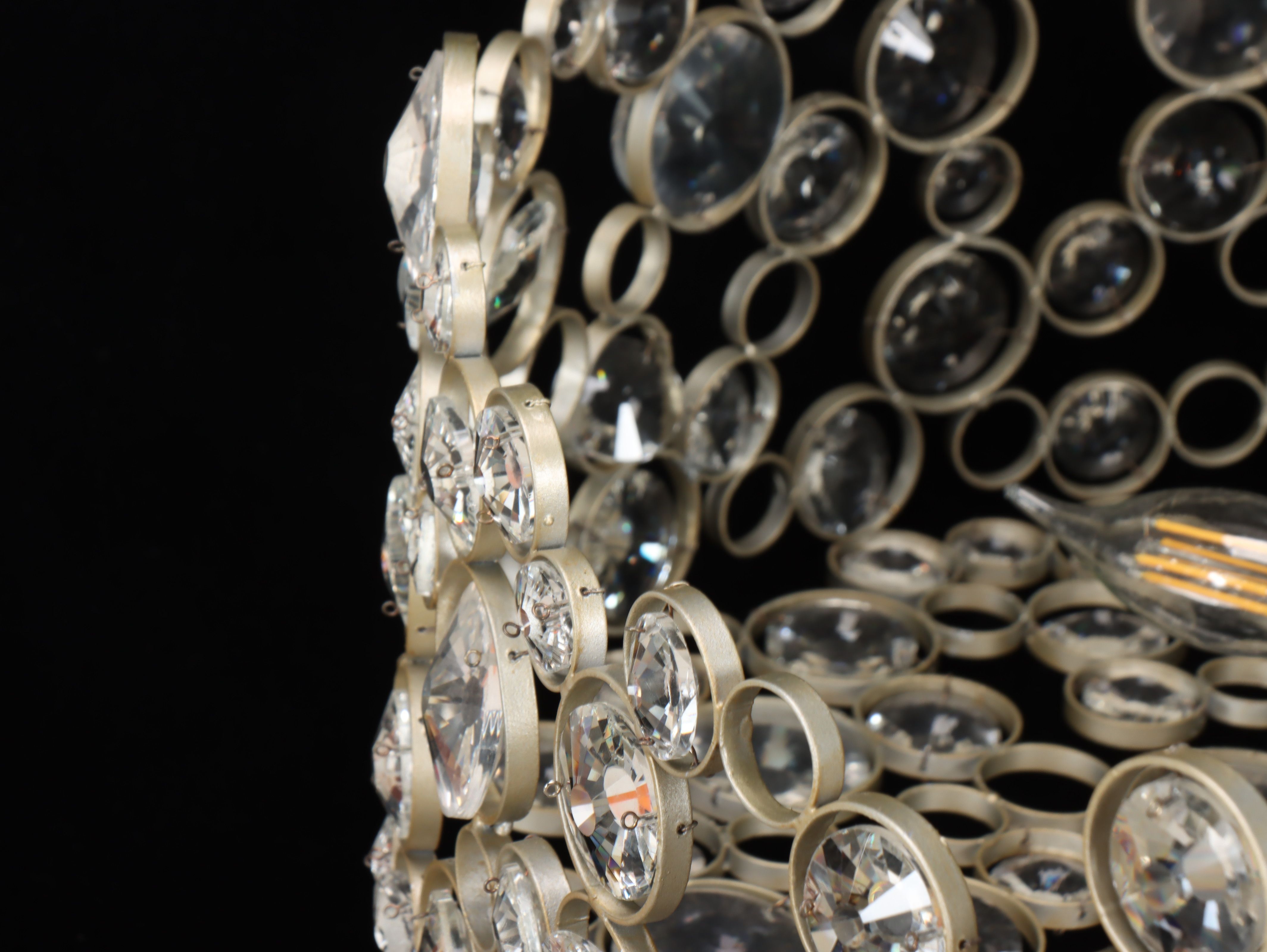 Elstead Lighting Giltmetal and Crystal "Anya" Linear 10-Light Chandelier