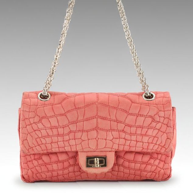 Chanel 2.55 Reissue Flap Chain Bag in Crocodile Quilted Silk