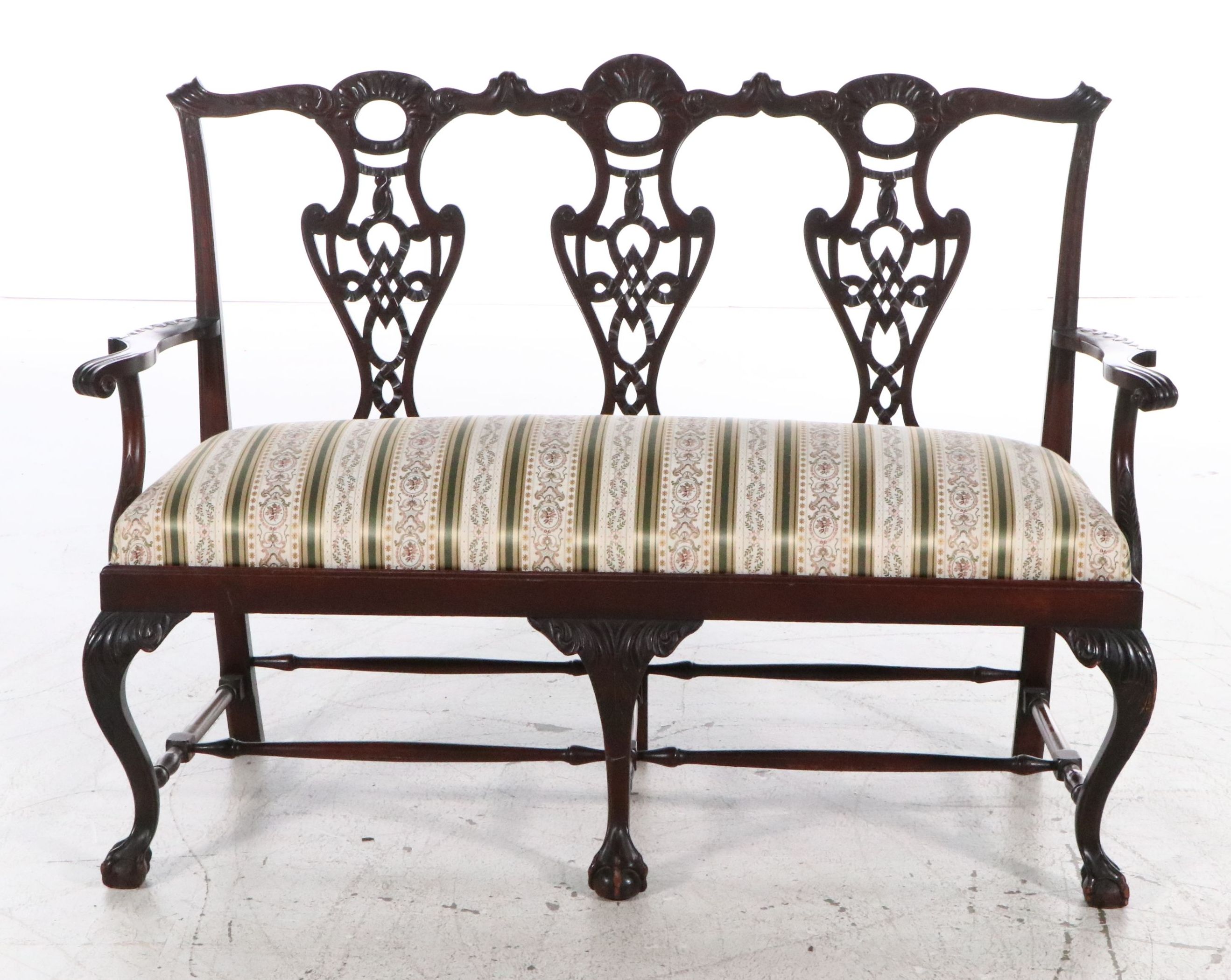 Chippendale Style Mahogany Settee