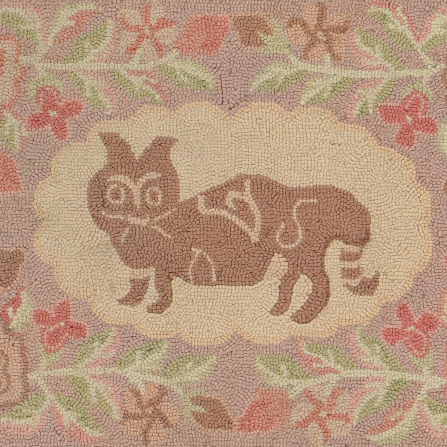 1'11 x 2'11 Handmade Hooked Pictorial Accent Rug