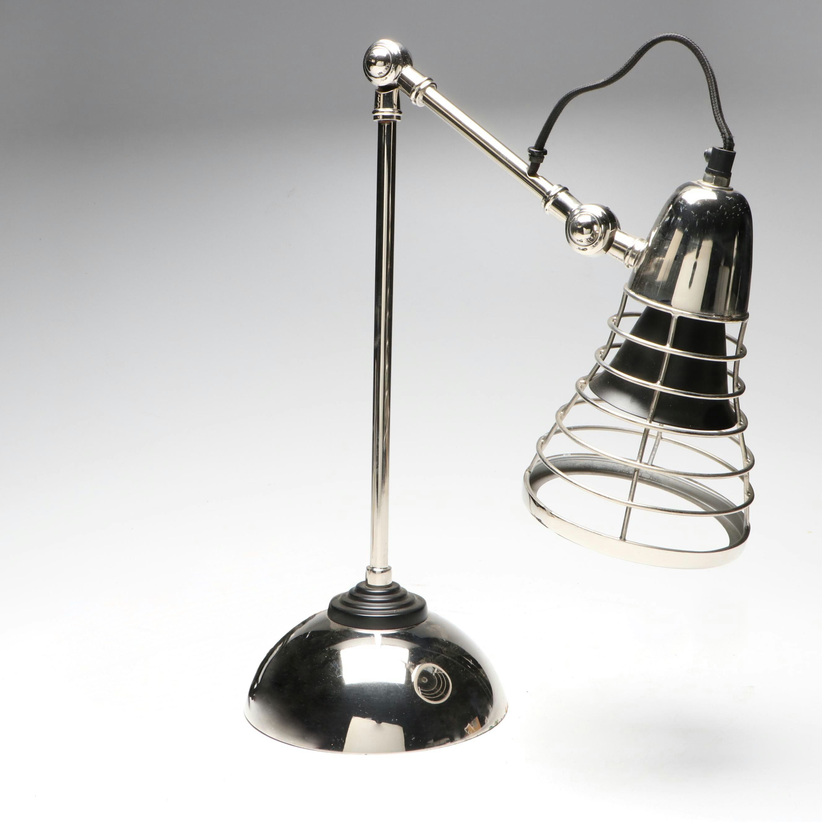 Industrial Style Chrome Finish Adjustable Desk Lamp