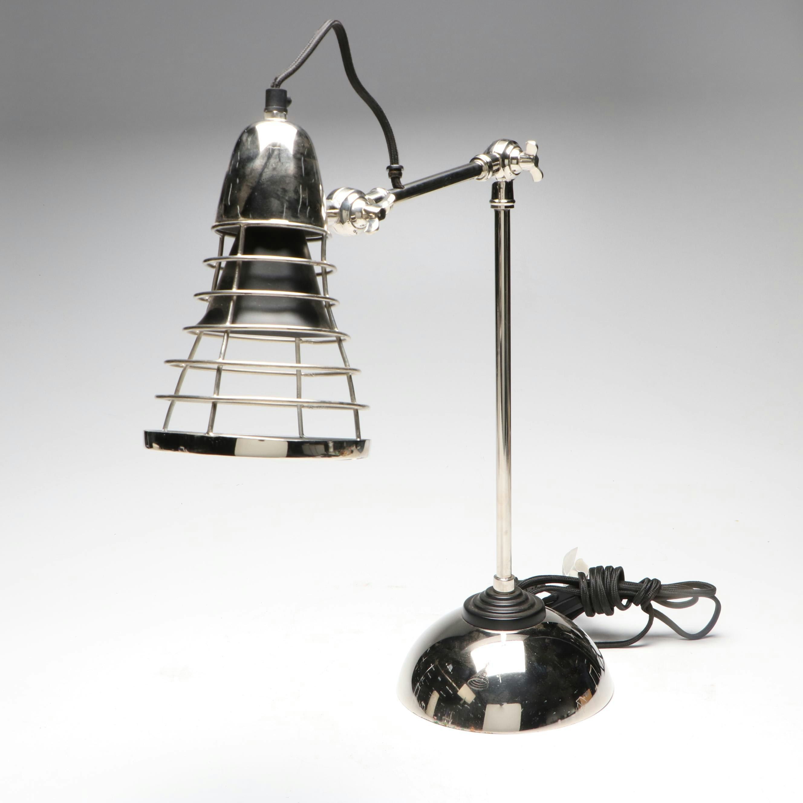 Industrial Style Chrome Finish Adjustable Desk Lamp