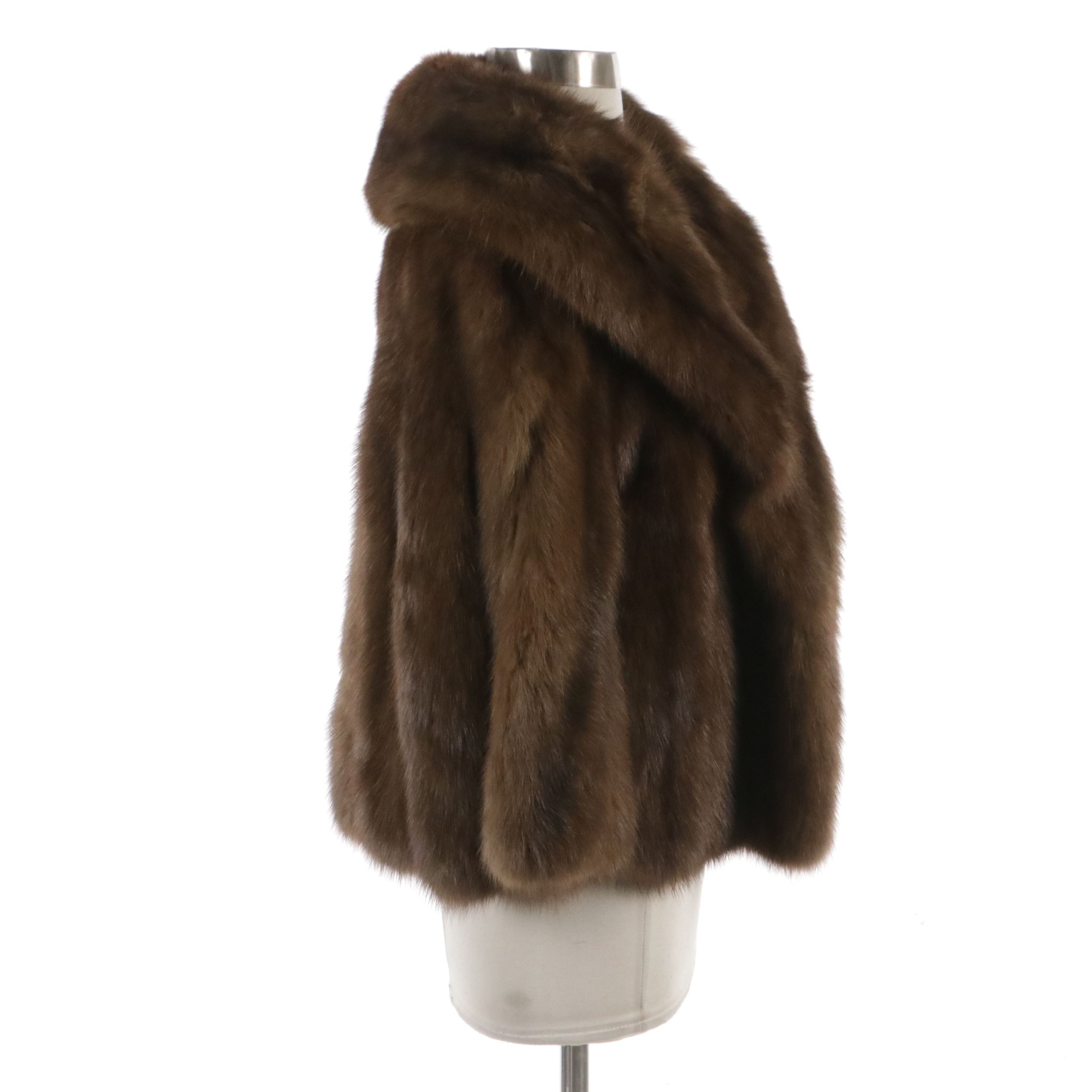 Sable Fur Three-Quarter Sleeve Cropped Jacket from Flemington Furs, 1960s