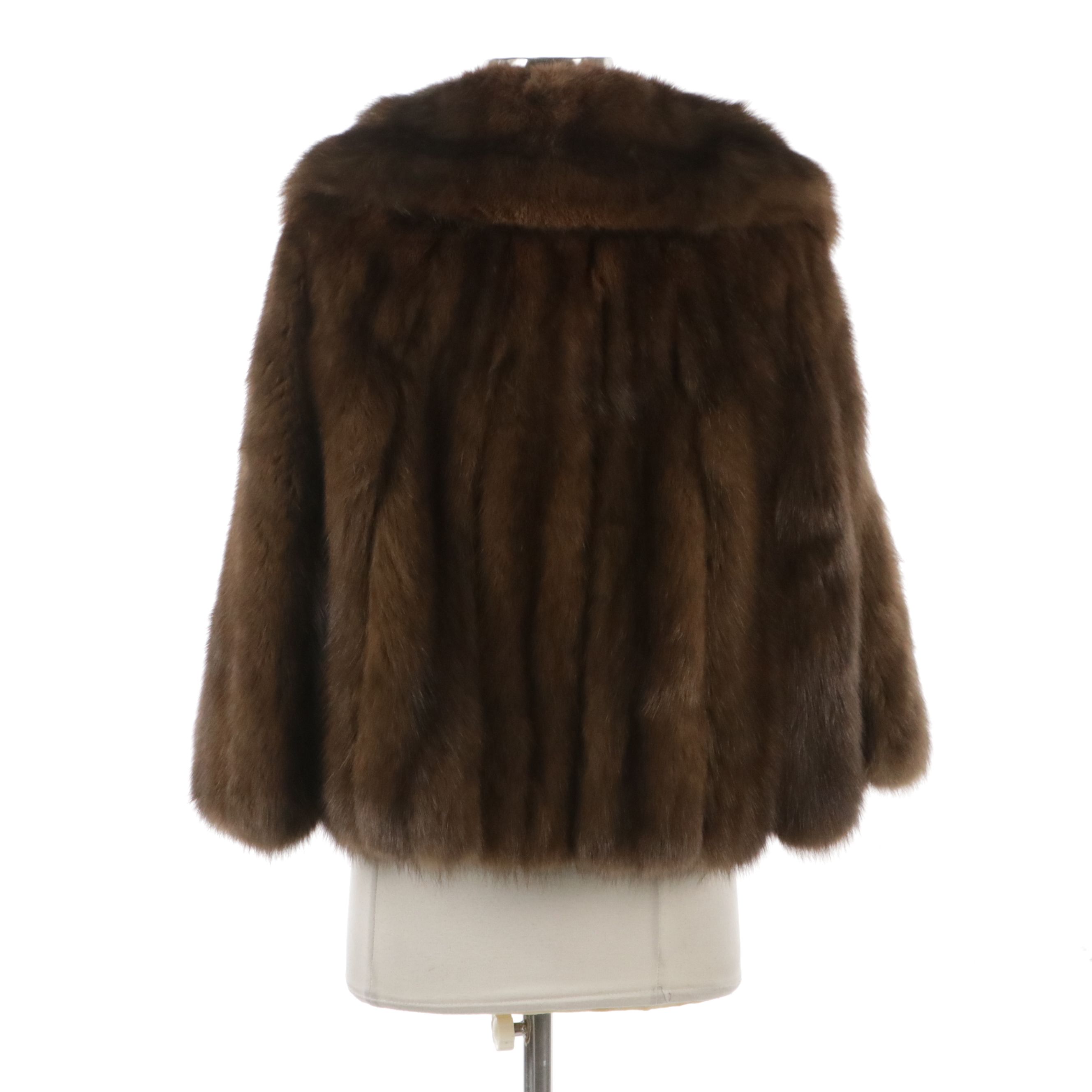 Sable Fur Three-Quarter Sleeve Cropped Jacket from Flemington Furs, 1960s