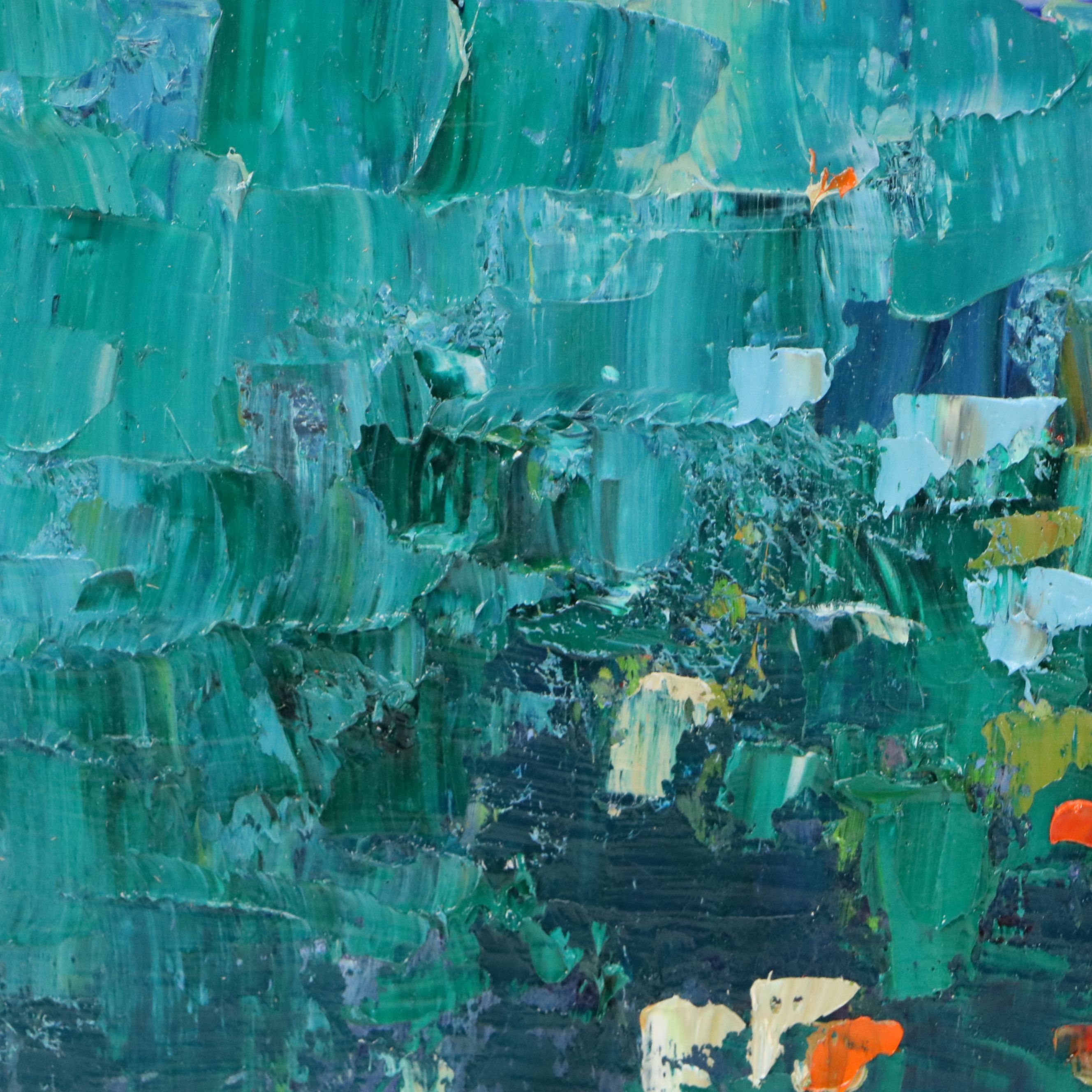 Thea Mamukelashvili Oil Painting of Sunflower Field, 21st Century