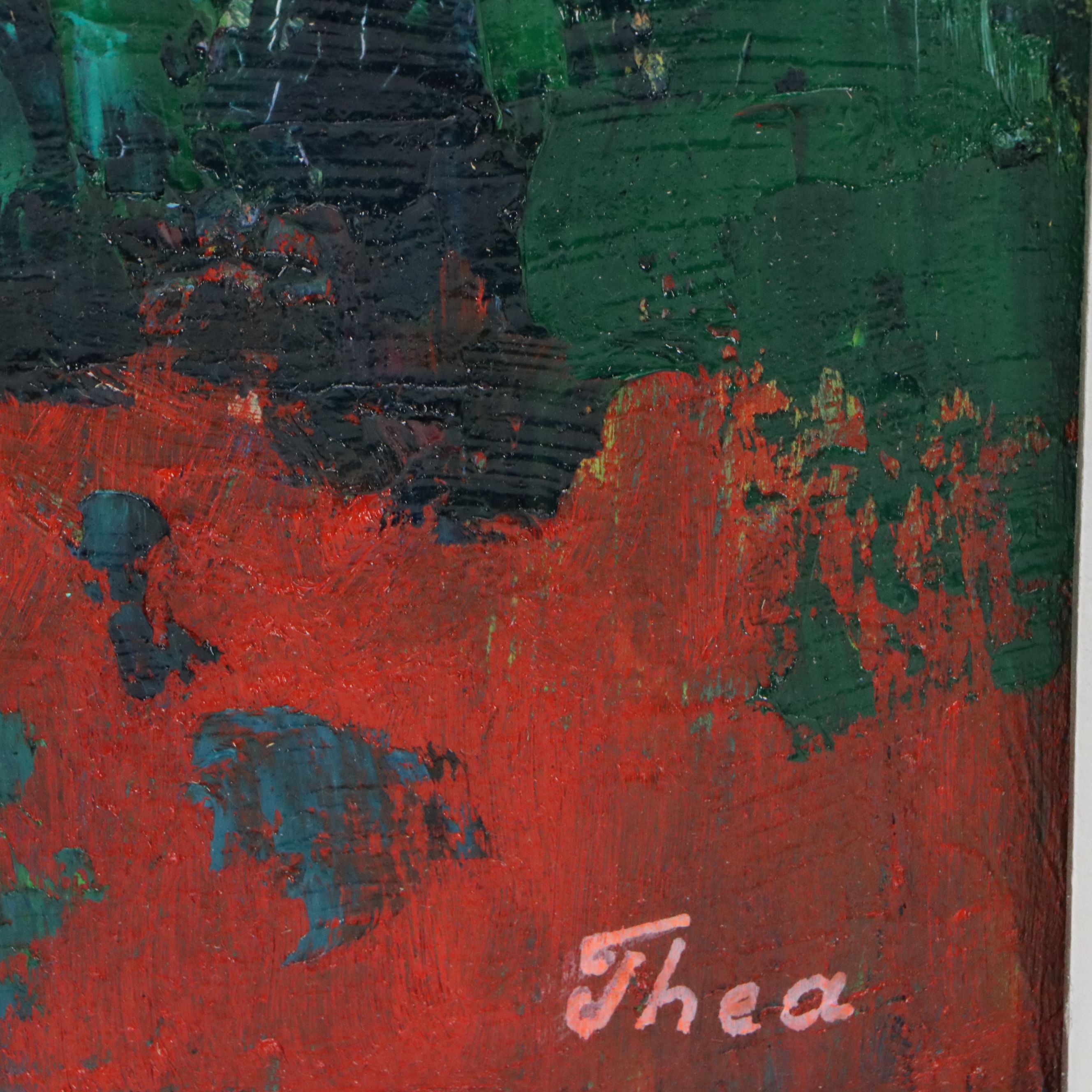 Thea Mamukelashvili Oil Painting of Sunflower Field, 21st Century