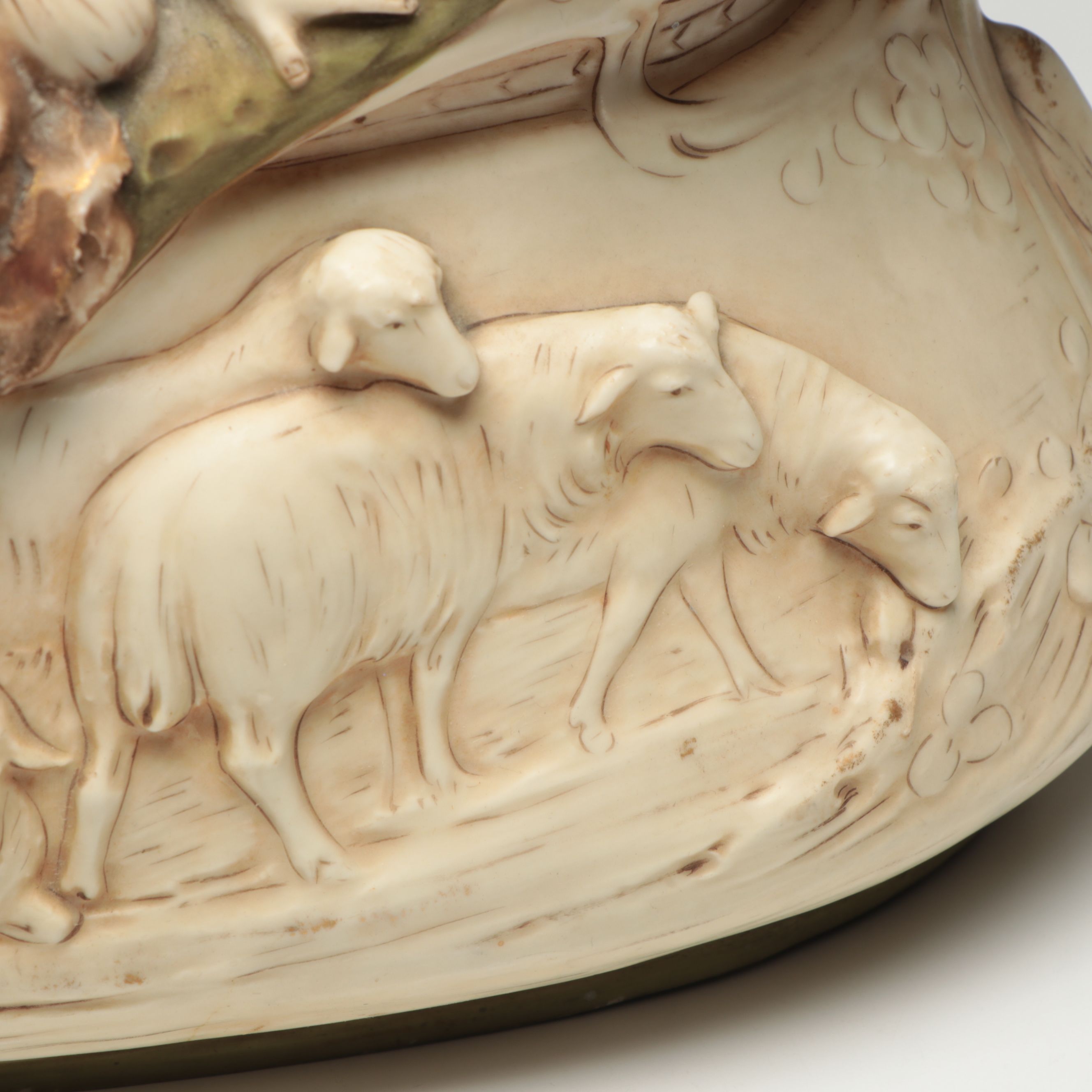 Royal Dux Porcelain Figural Shepherd Jardinière, Early to Mid-20th C.